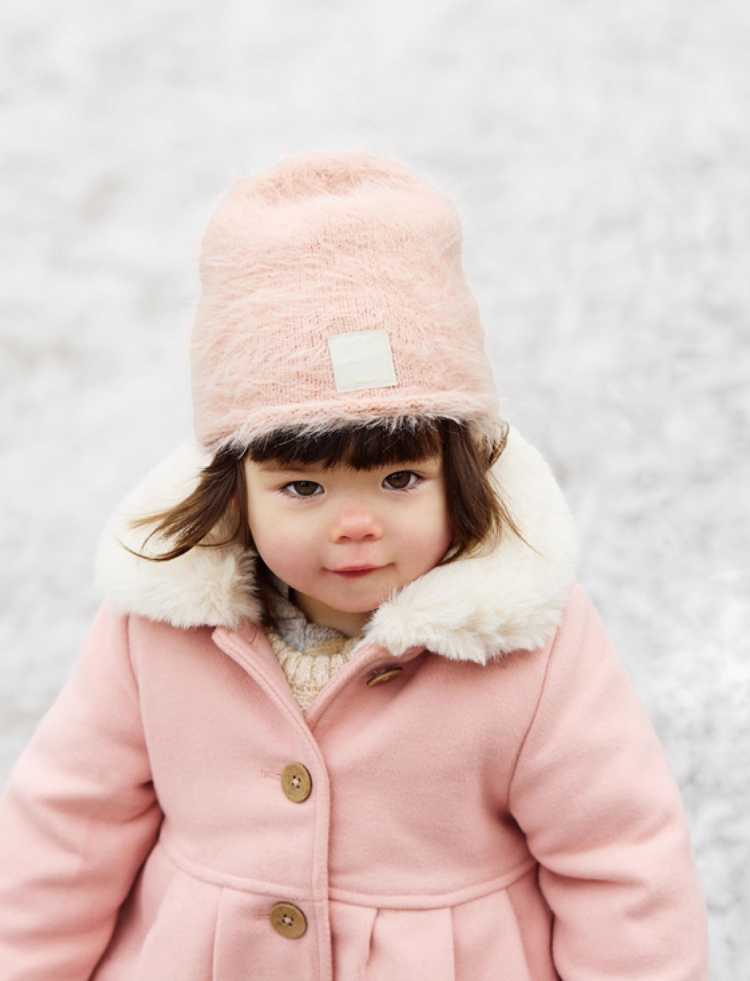 Elodie Details - Furry Knit Beanie - Powder Pink - beanies - powder pink - 3