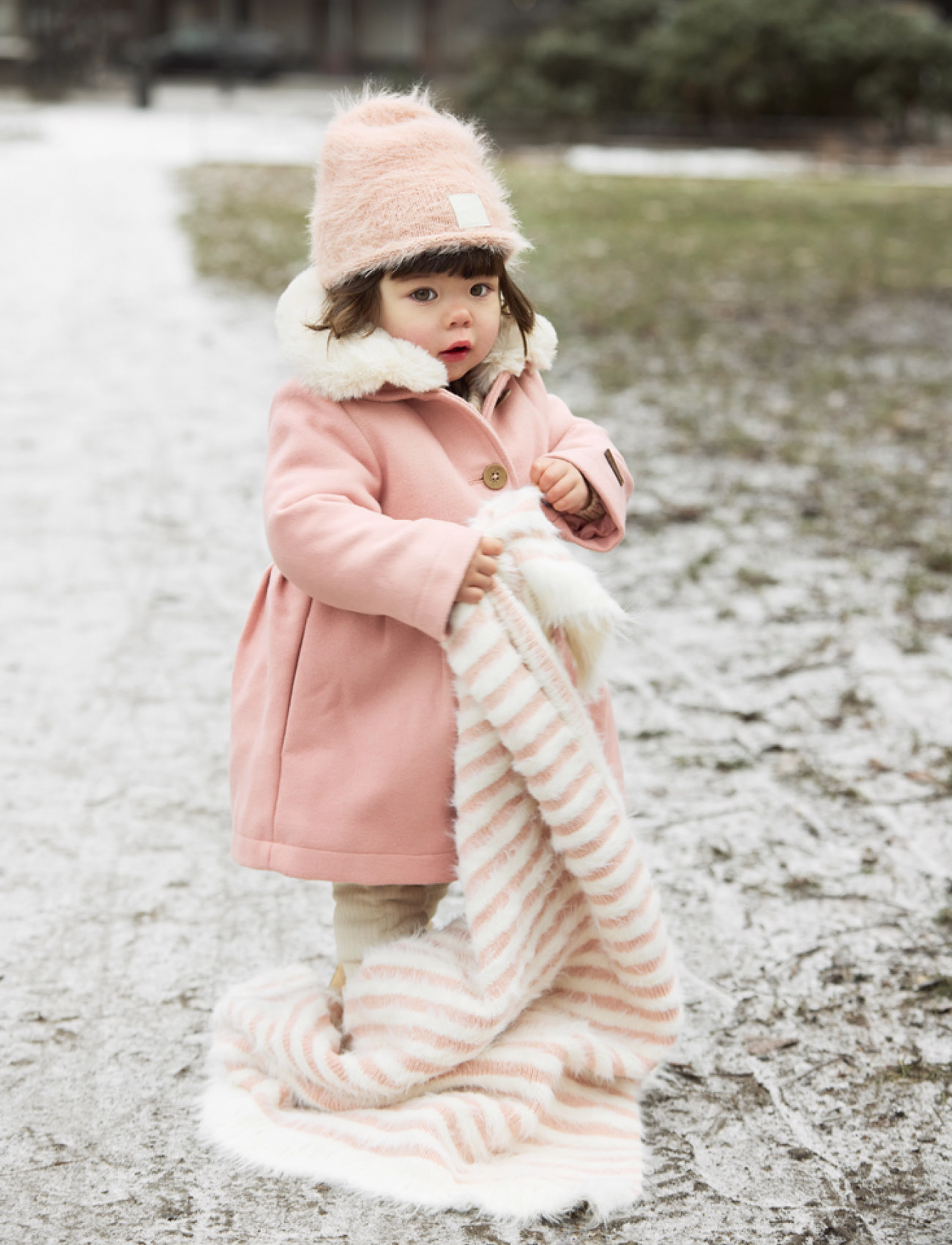 Elodie Details - Furry Knit Beanie - Powder Pink - beanies - powder pink - 4