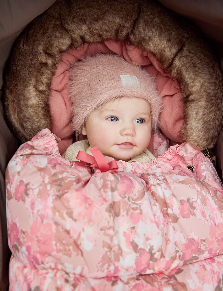 Elodie Details - Furry Knit Beanie - Powder Pink - kootud mütsid - powder pink - 0