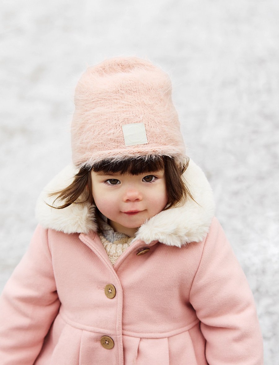 Elodie Details - Furry Knit Beanie - Powder Pink - kootud mütsid - powder pink - 3