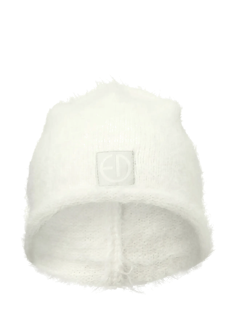 Elodie Details - Furry Knit Beanie - Vanilla White - kootud mütsid - vanilla white - 1
