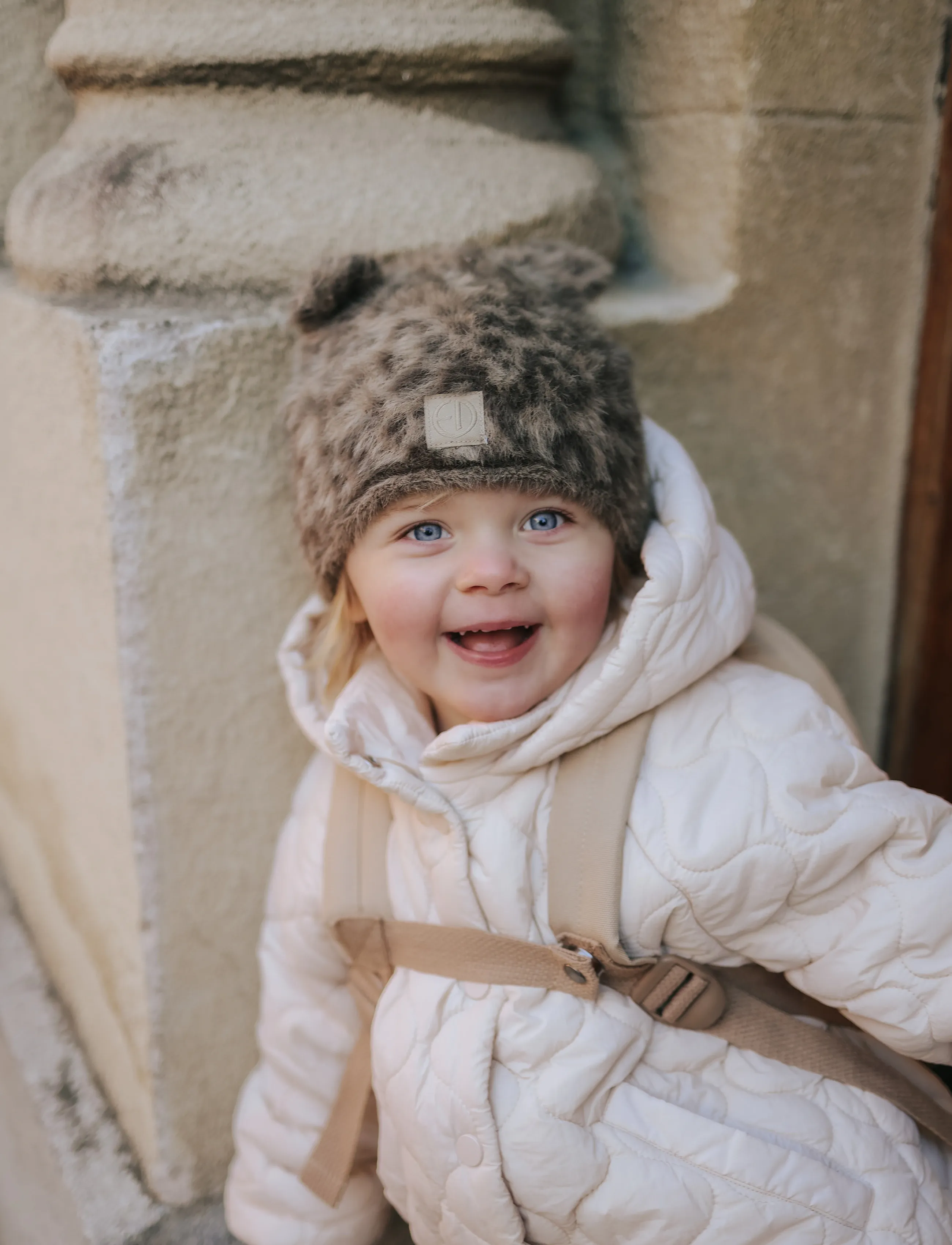 Elodie Details - Furry Knit Beanie Le Leopard 6-12m - wintermützen - le leopard - 3