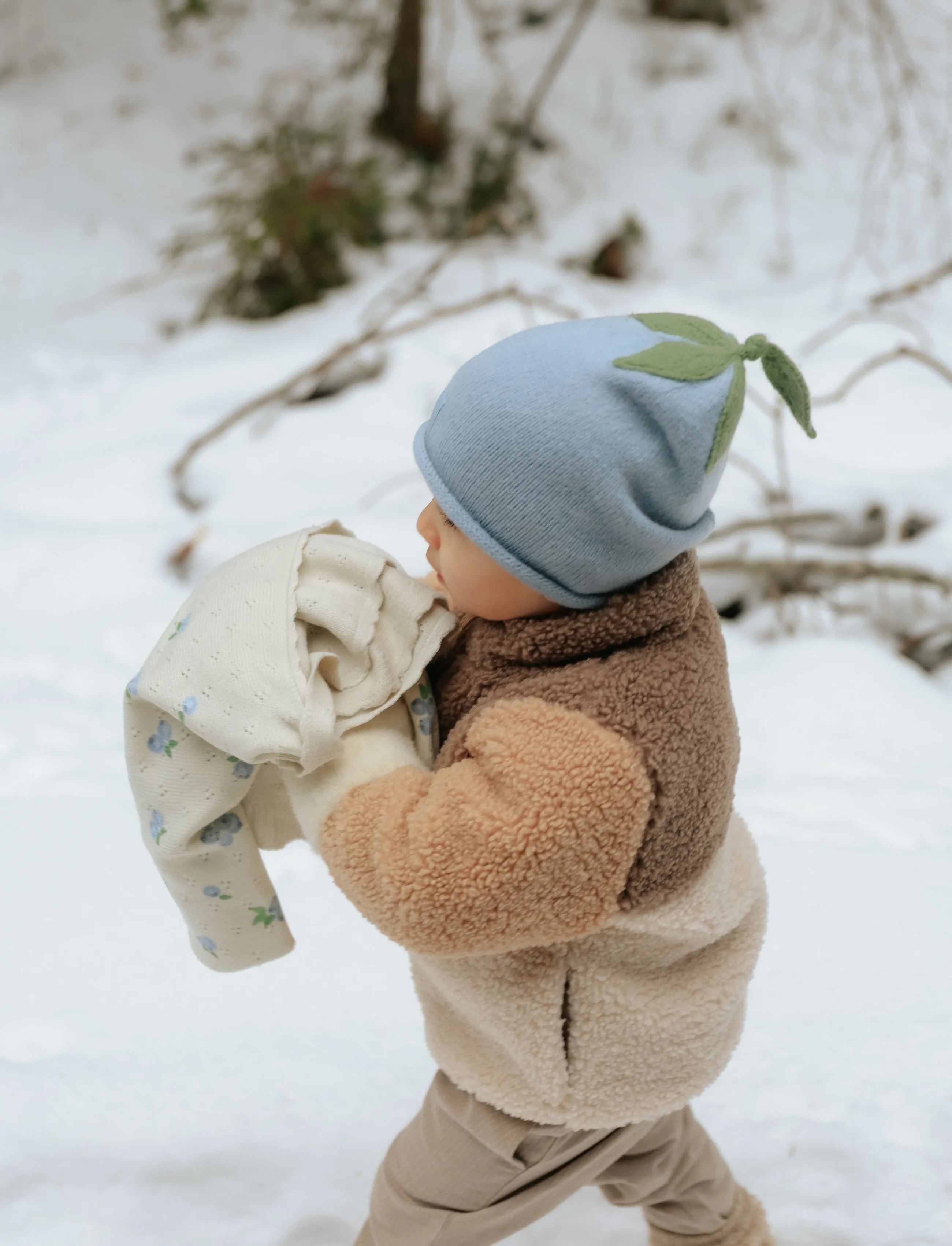 Elodie Details - Furry Knit Beanie Blueberry Bliss 0-6m - beanies - blueberry bliss - 4