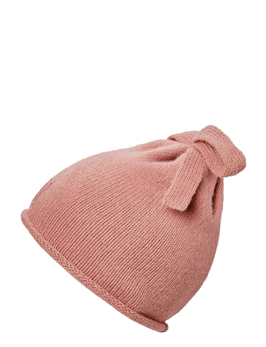 Elodie Details - Furry Knit Beanie Rosy Bow 2-3yr - beanies - rosy bow - 2