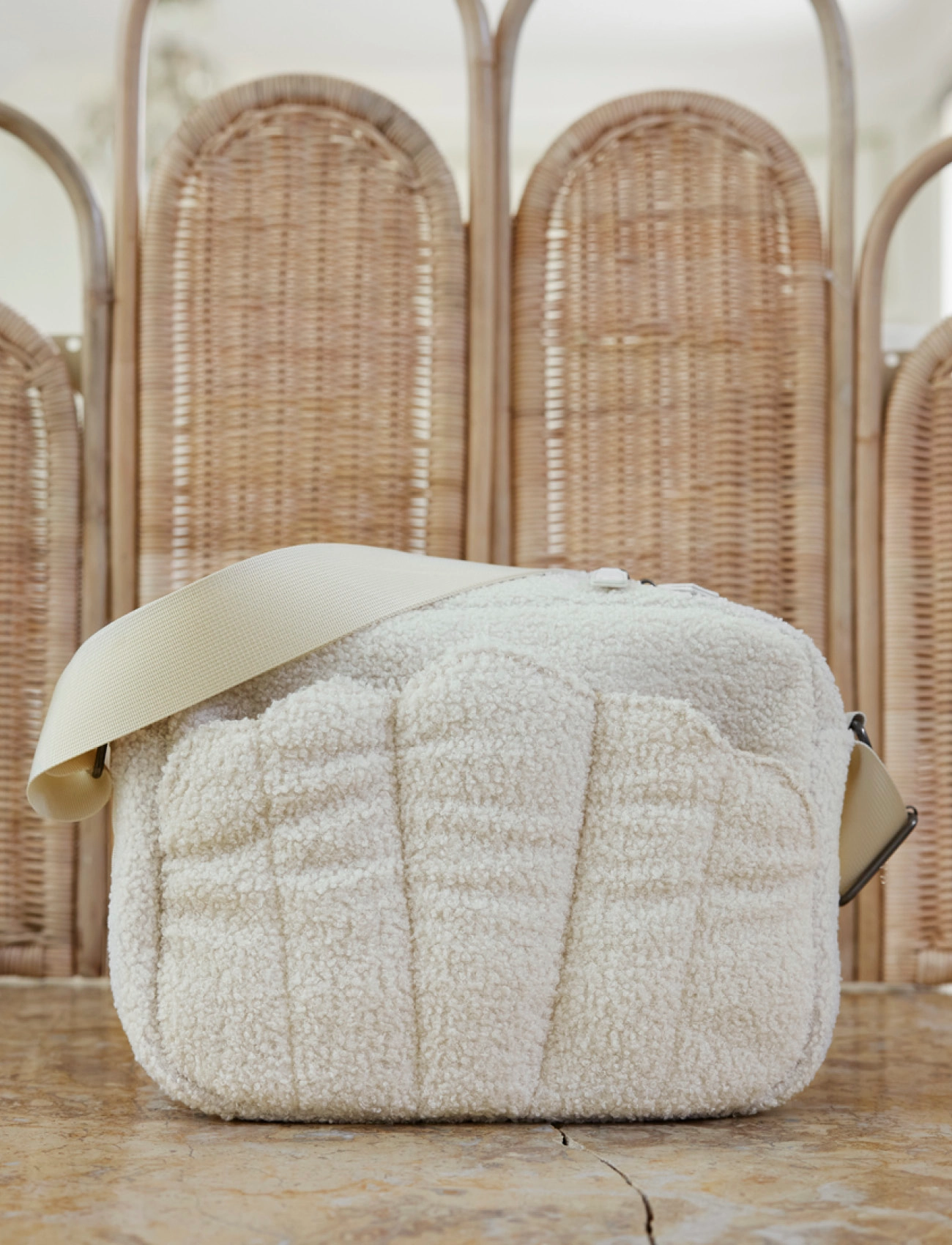 Elodie Details Changing Bag White Bouclé, One Size, Strollers & Accessories, Creme - Stroller Kinder