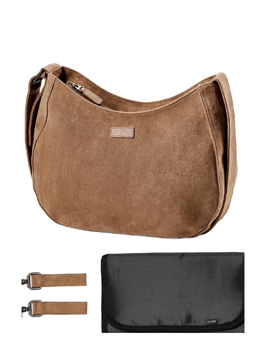 Elodie Details - Elodie Changing Bag Moon Bag Suede - pusletasker - brown - 3