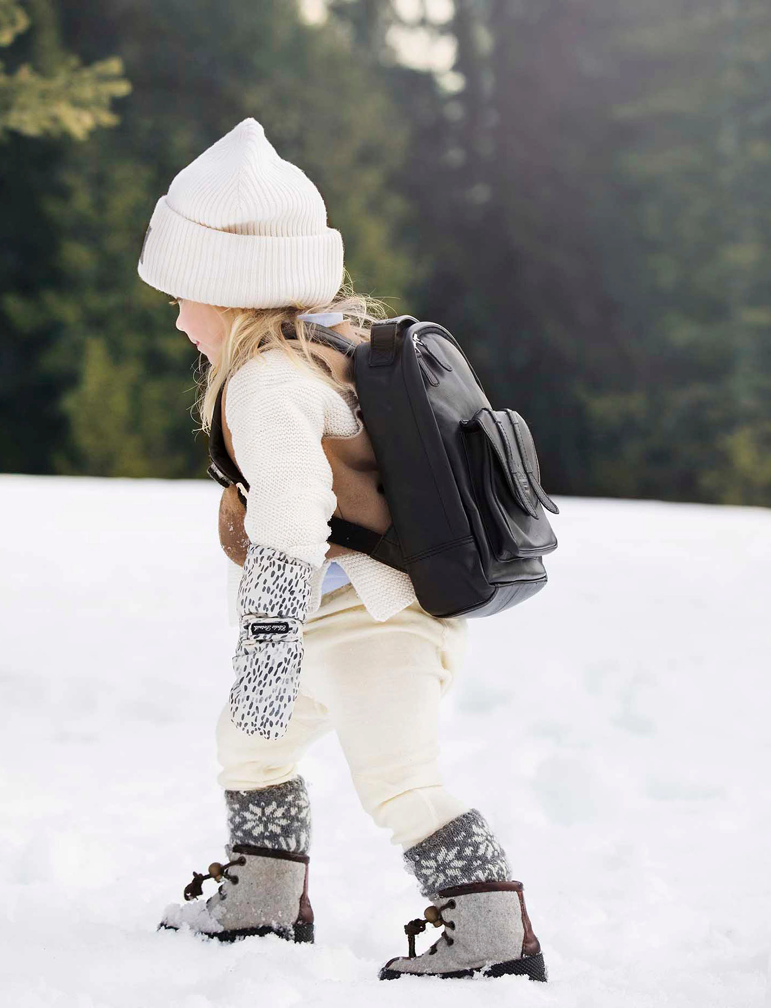 Elodie Details Backpack Mini Black Leather, Børn, Mini Rygsæk, Sort, Str: ONE SIZE