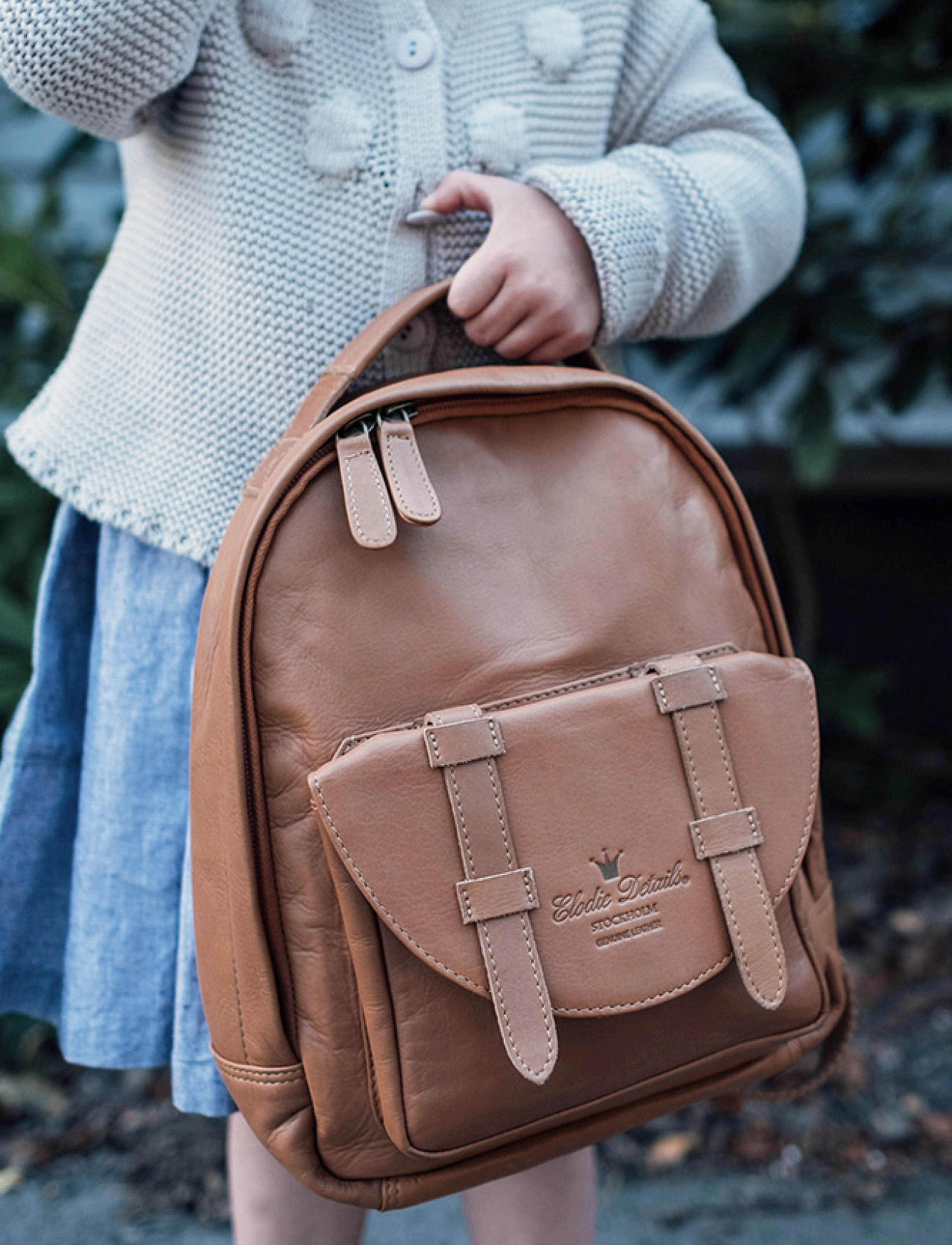 Elodie Details Backpack Mini Chestnut Leather, Børn, Læder Mini Rygsæk, Brun, Str: ONE SIZE