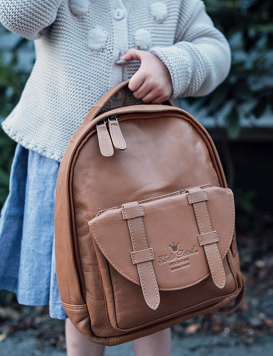 Elodie Details - BackPack MINI™ - Chestnut leather - ryggsäckar - tan - 0