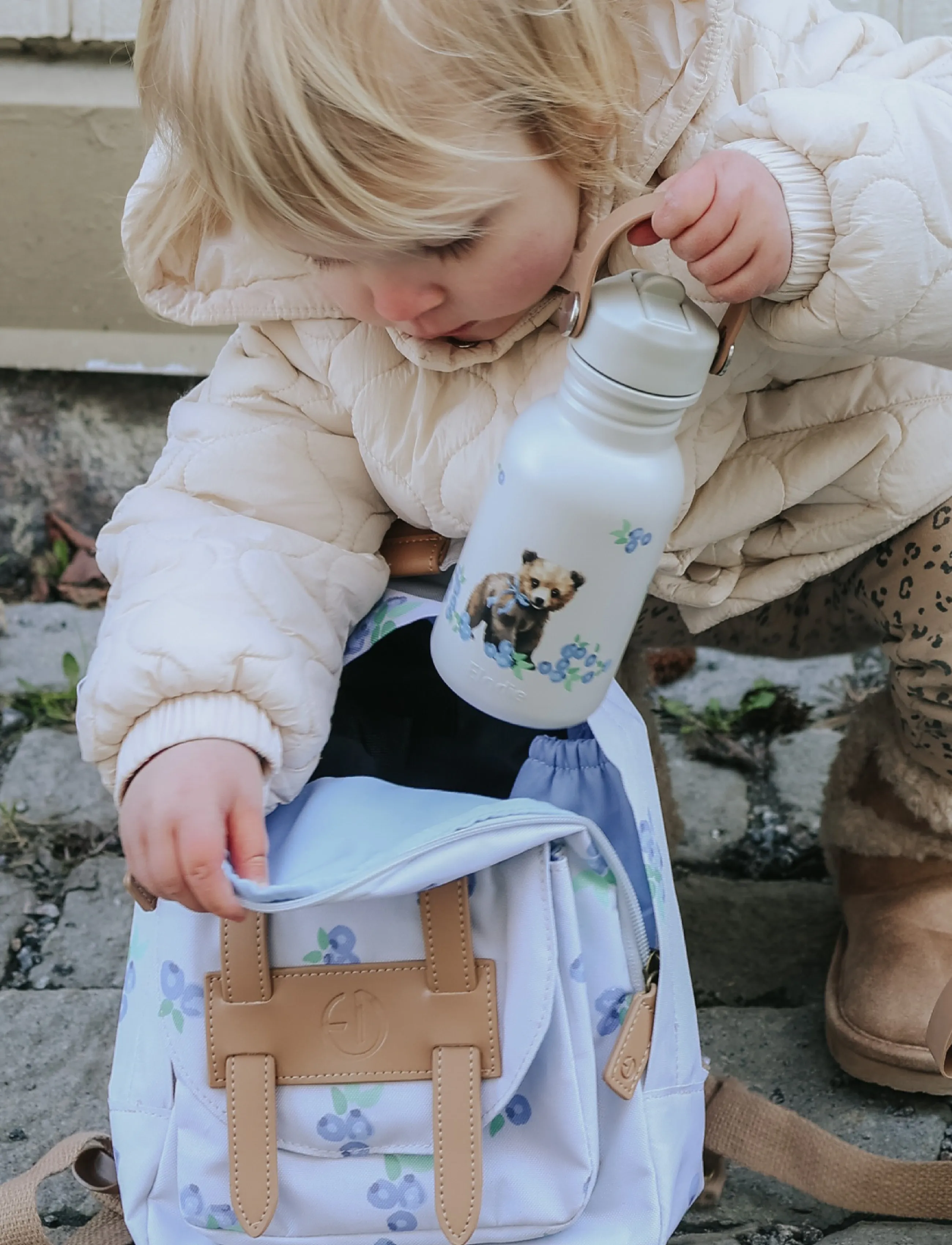 Elodie Details Backpack Mini Blueberry Bliss, Børn, Mini Rygsæk med Blåbærprint, Blå, Str: ONE SIZE