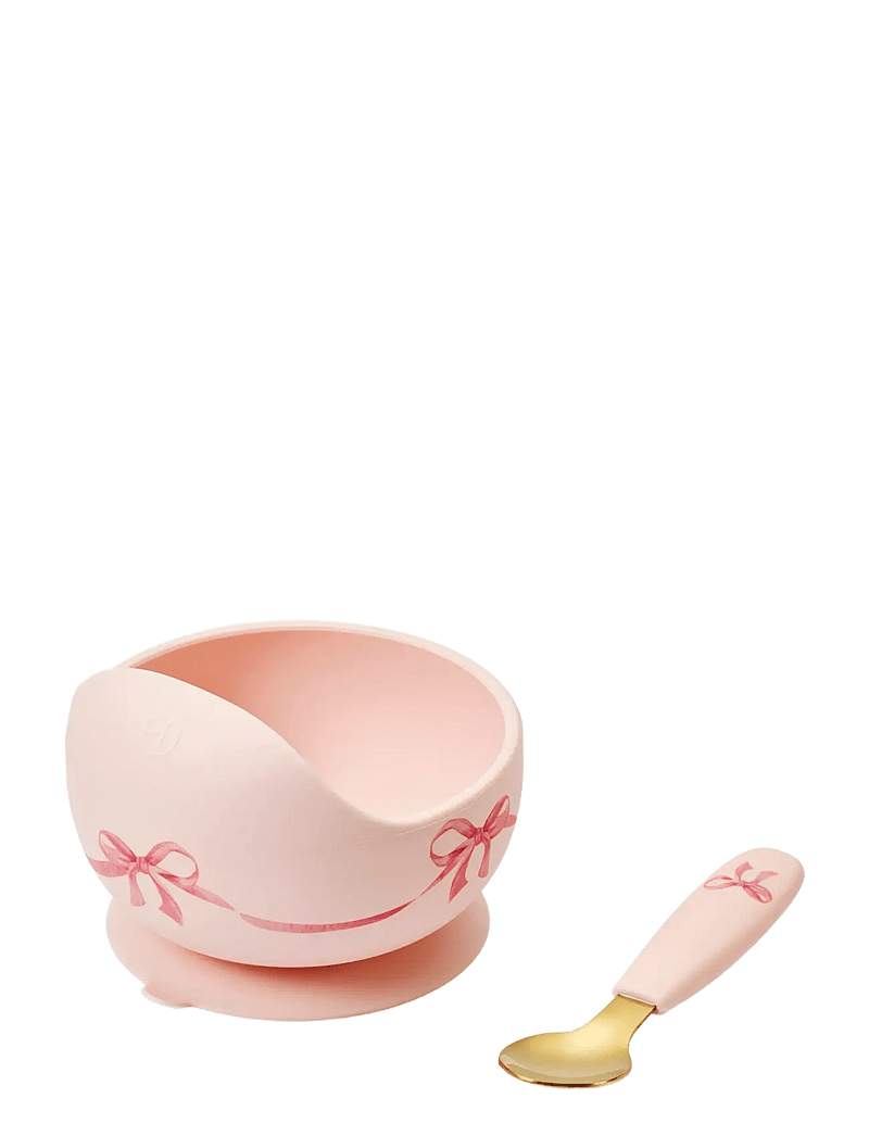 Elodie Details - Silicone Bowl Set Rosy Bow - Õhtusöögikomplektid - rosy bow - 1