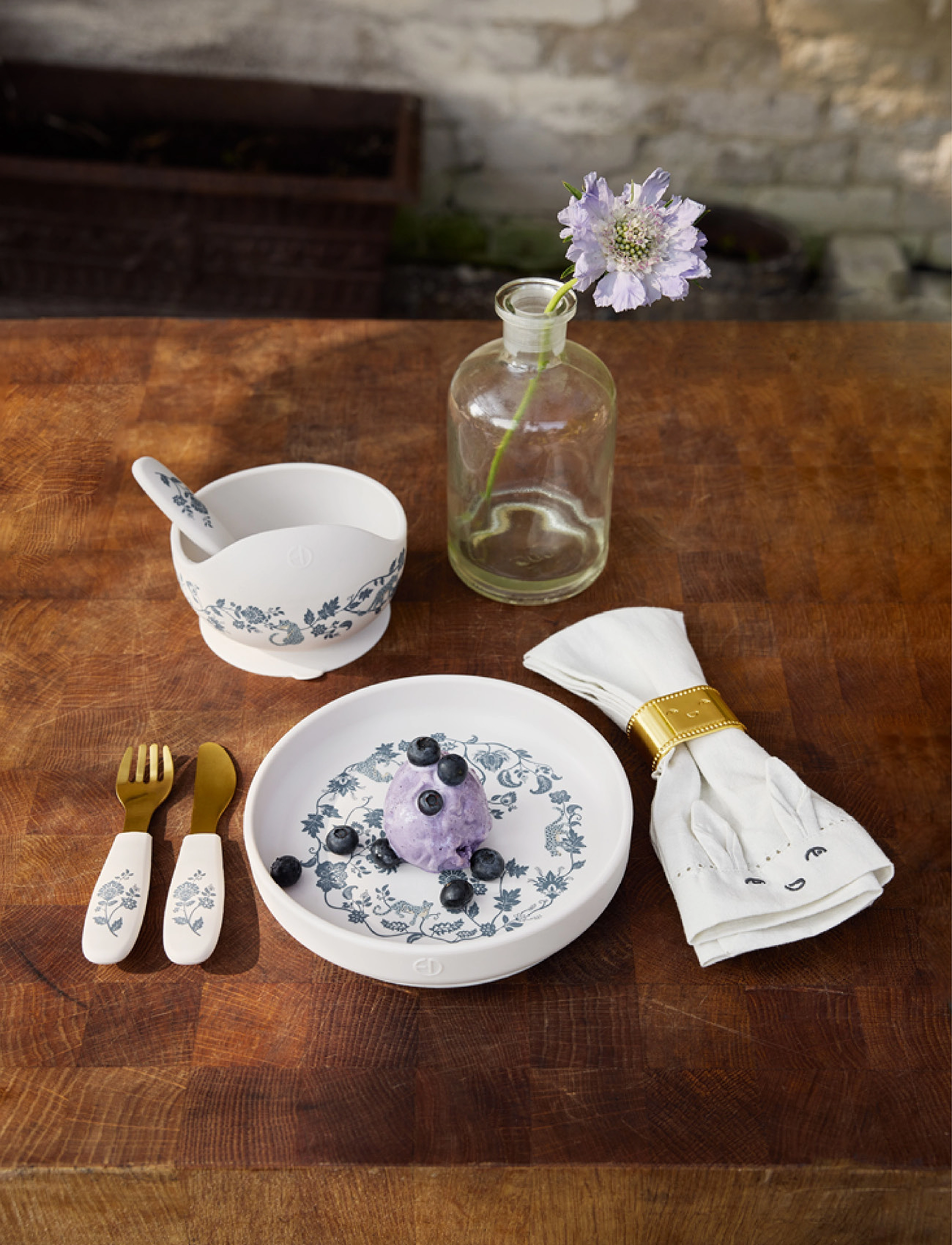 Elodie Details - Silicone Plate Set - Garden Leo Toile - Õhtusöögikomplektid - garden leo toile - 0