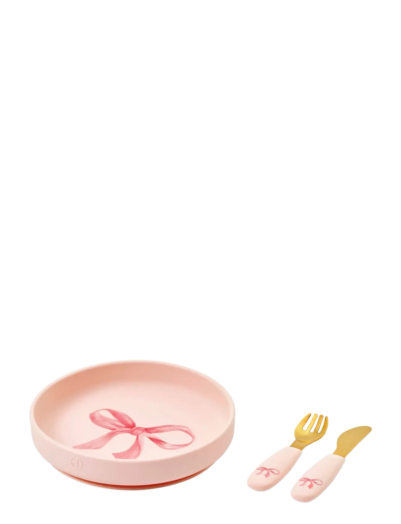 Elodie Details Silicone Plate Set Rosy Bow - Baby products - ROSY BOW / pink/rose