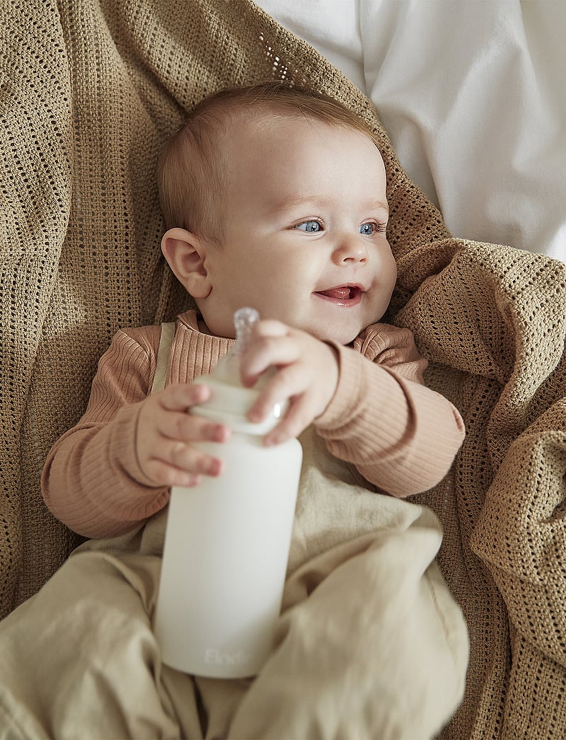 Elodie Details - Glass Feeding Bottle - Vanilla White - beebipudelid - vanilla white - 0