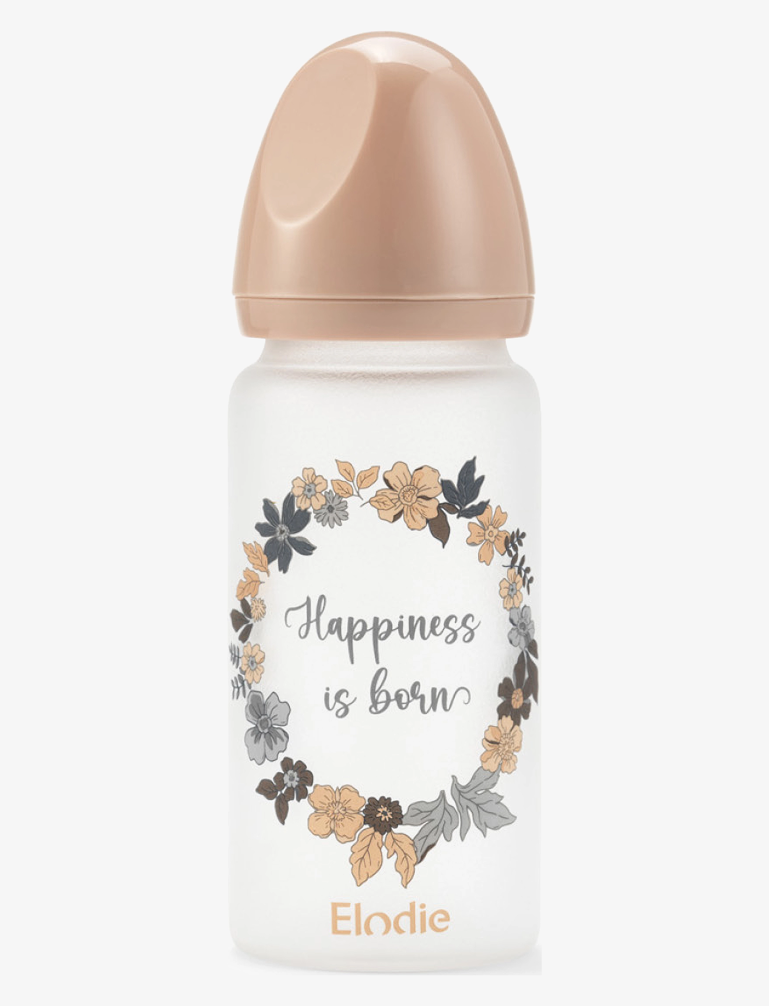 Elodie Details Glass Feeding Bottle Blue Garden Light, One Size, Baby Bottles & Accessories, Rosa - Bottles, Kinder