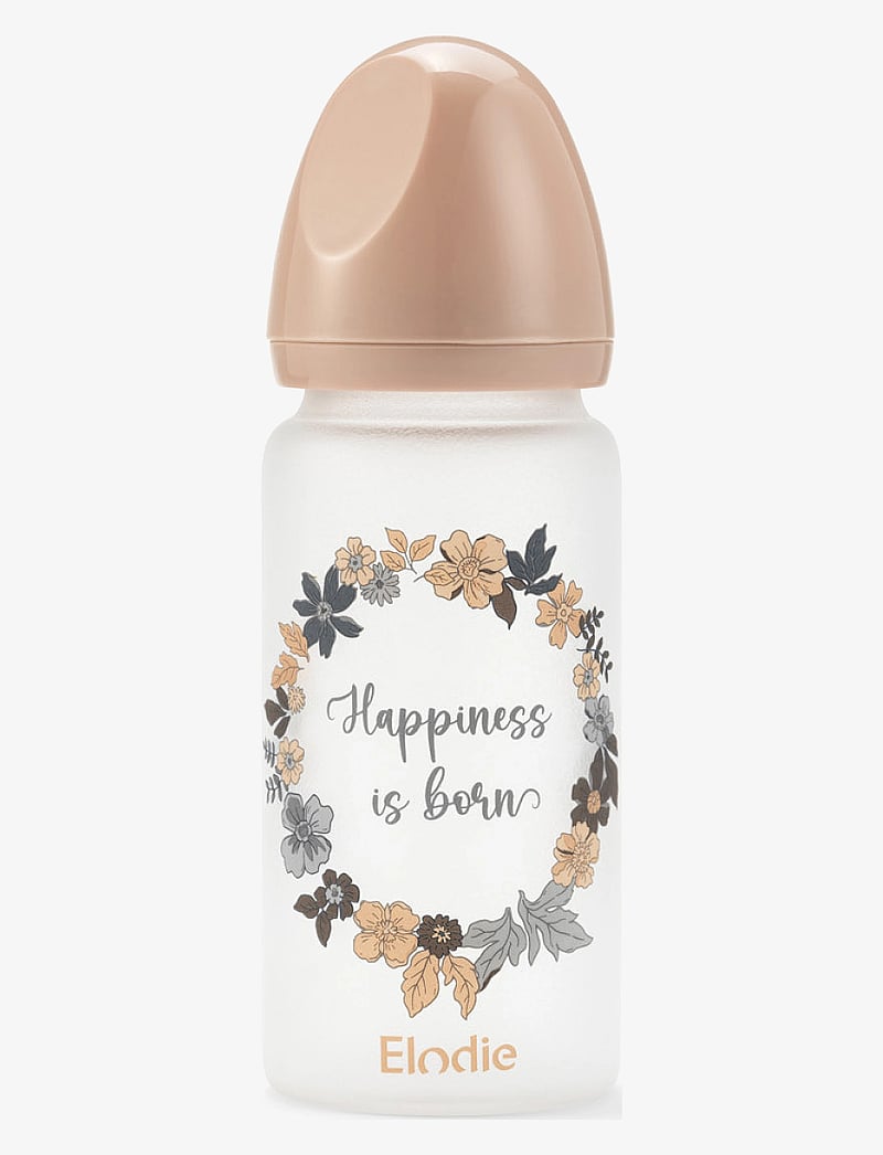 Elodie Details - Glass Feeding Bottle - Blue Garden Light - babyflaschen - blue garden light - 0