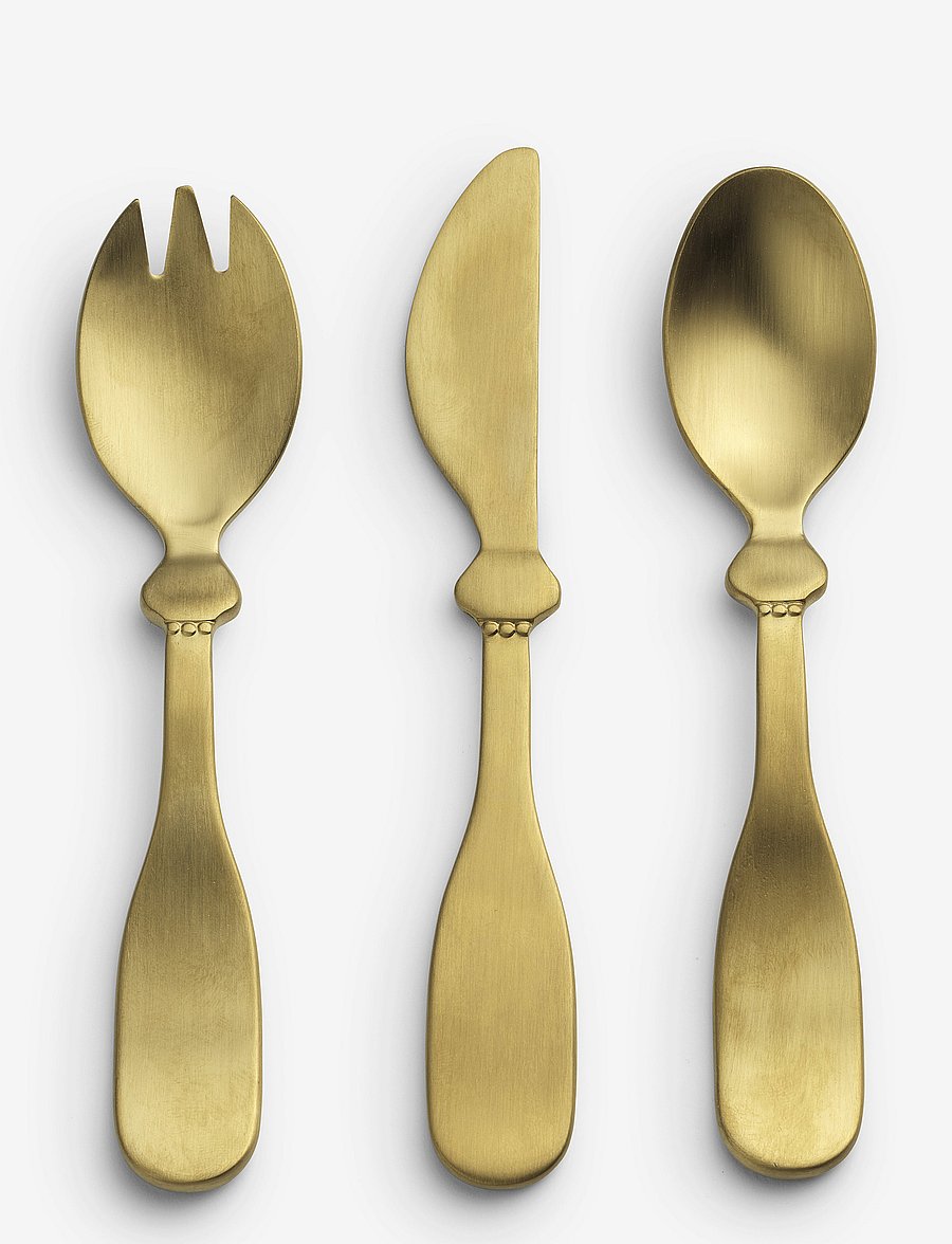 Elodie Details - Children's Cutlary set - Matt gold/Brass - essgeschirr - matt gold - 0