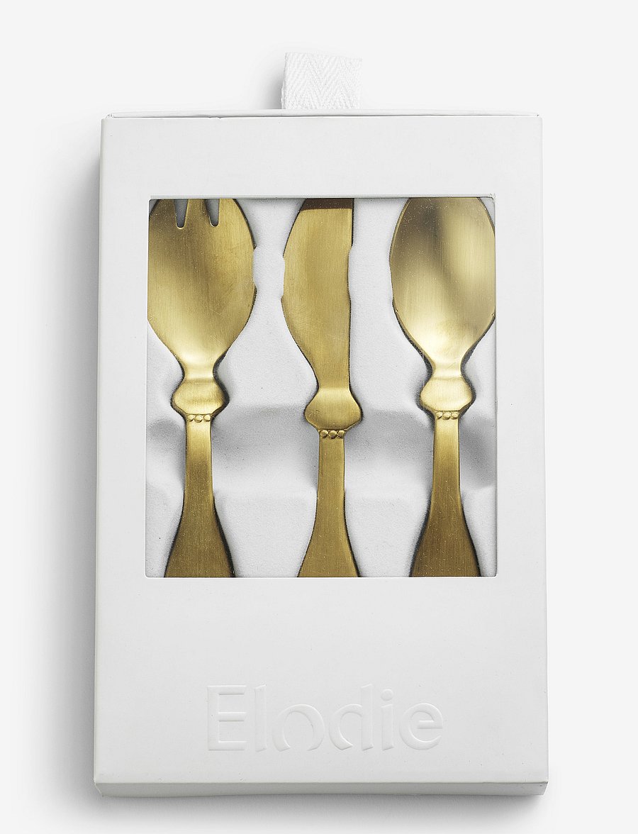 Elodie Details - Children's Cutlary set - Matt gold/Brass - essgeschirr - matt gold - 1