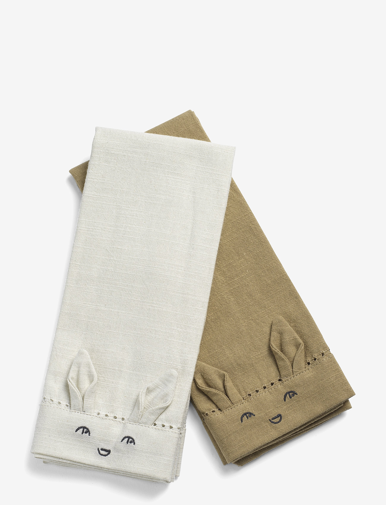 Elodie Details - Baby Napkins 2pcs - Lily White / Warm sand - salvrätikud ja aksessuaarid - lt grey / beige - 0