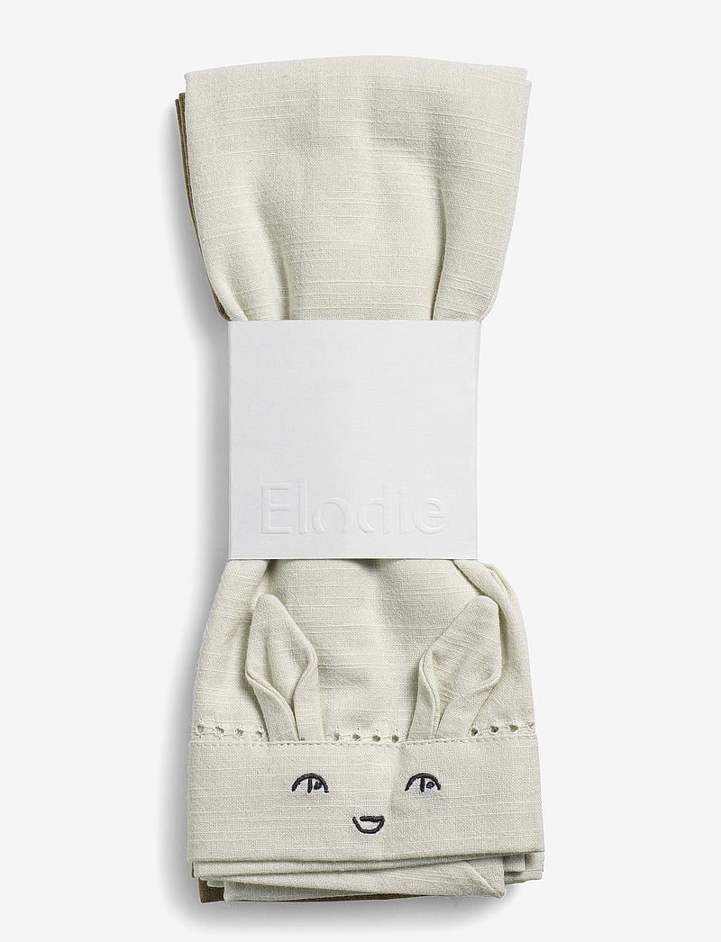 Elodie Details - Baby Napkins 2pcs - Lily White / Warm sand - salvrätikud ja aksessuaarid - lt grey / beige - 3