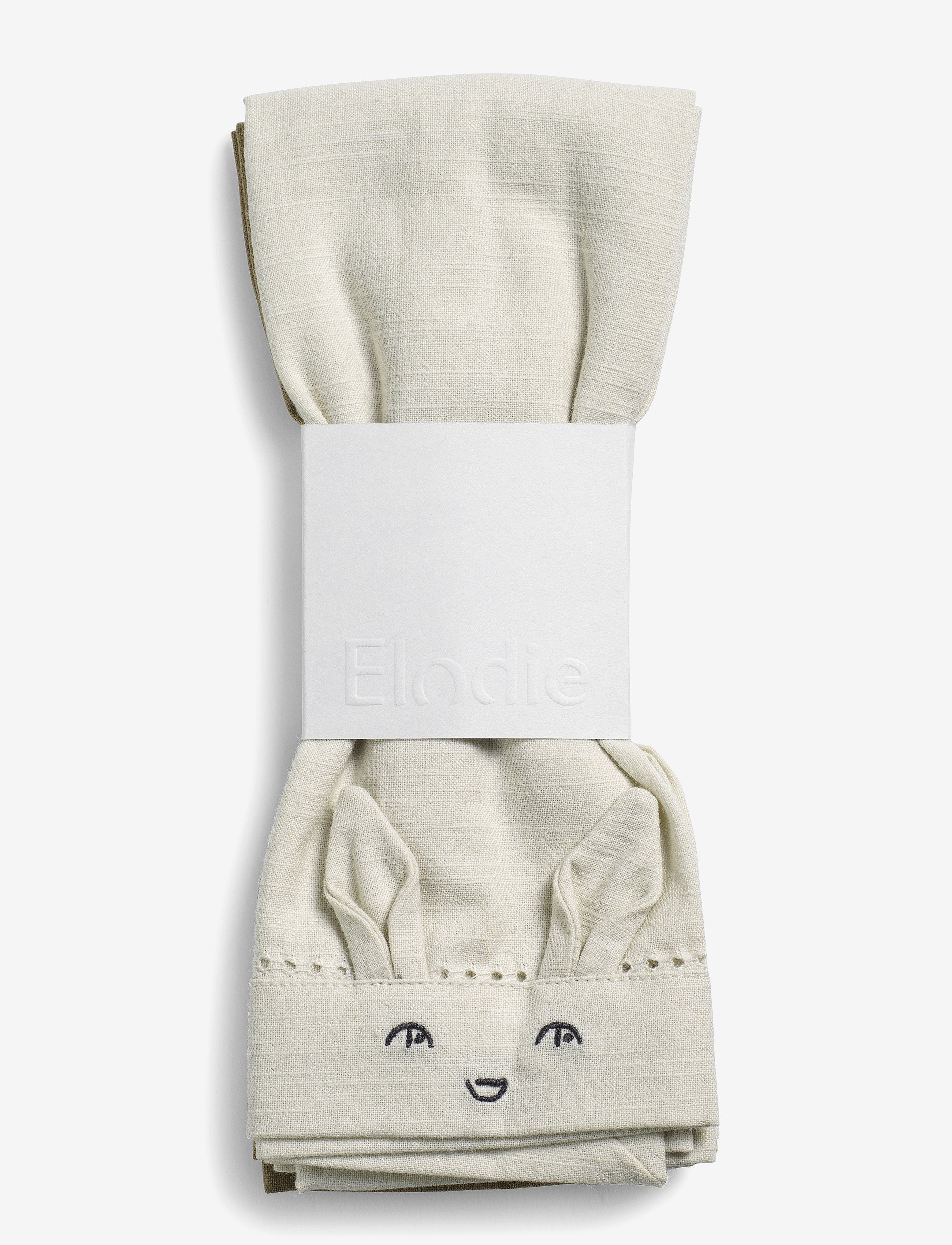 Elodie Details - Baby Napkins 2pcs - Lily White / Warm sand - servietter & tilbehør - lt grey / beige - 3