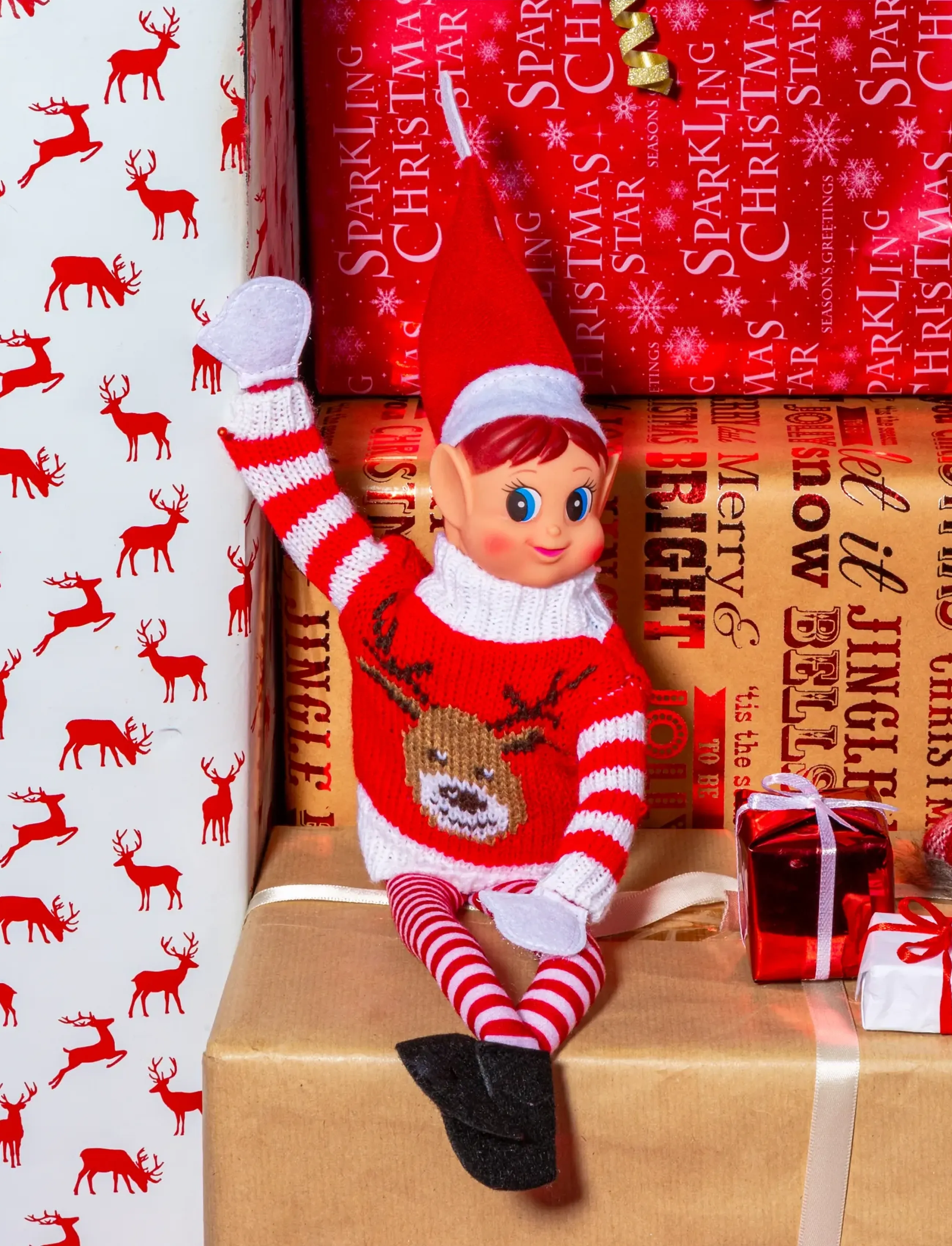 Elves Behavin' Badley - Elf Deluxe Knitted Sweater 4 asst. - dukketøj - multi coloured - 0