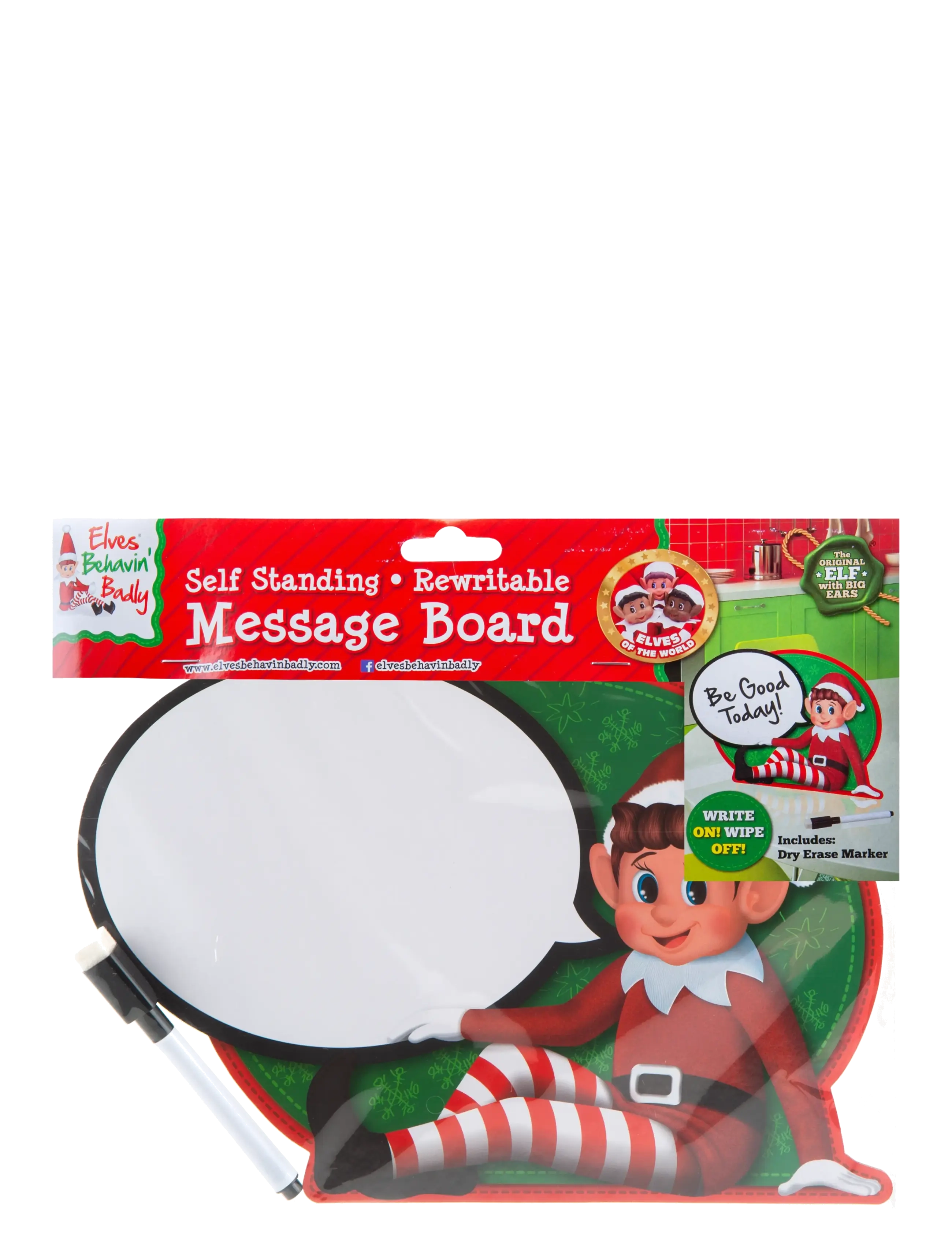 Elves Behavin' Badley Elf Message Board with Marker & Sponge - Inomhus leksaker - RED / multi