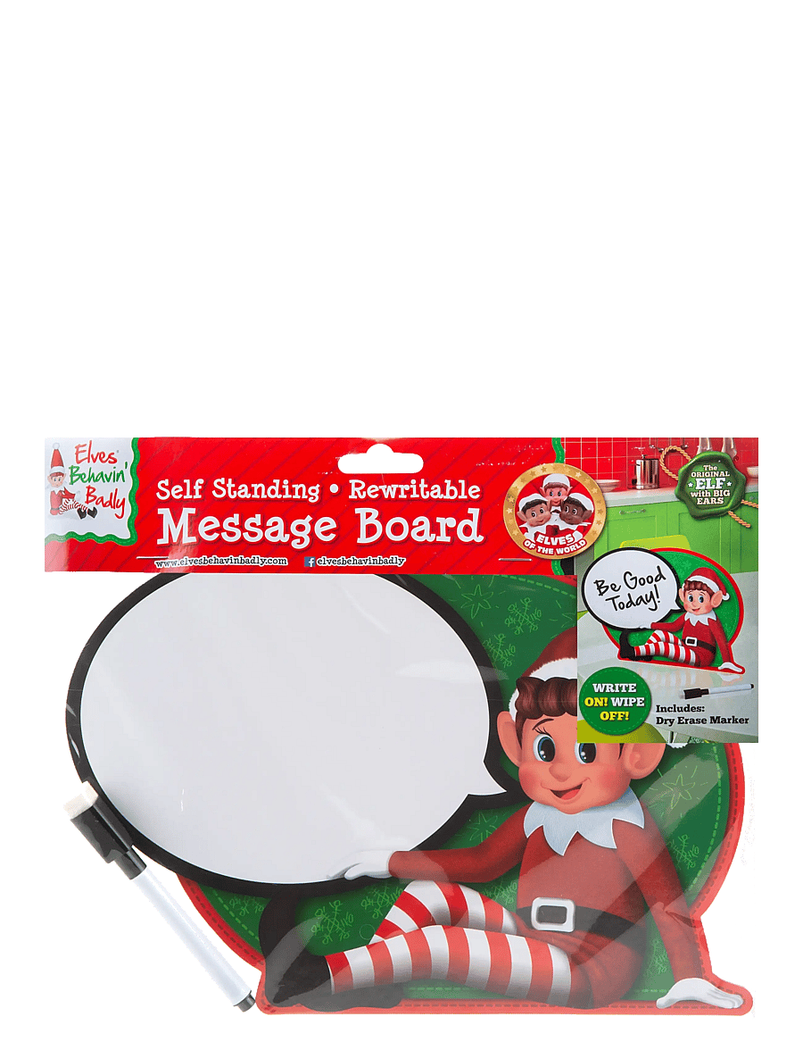 Elves Behavin' Badley - Elf Message Board with Marker & Sponge - tegnetavler - red - 0