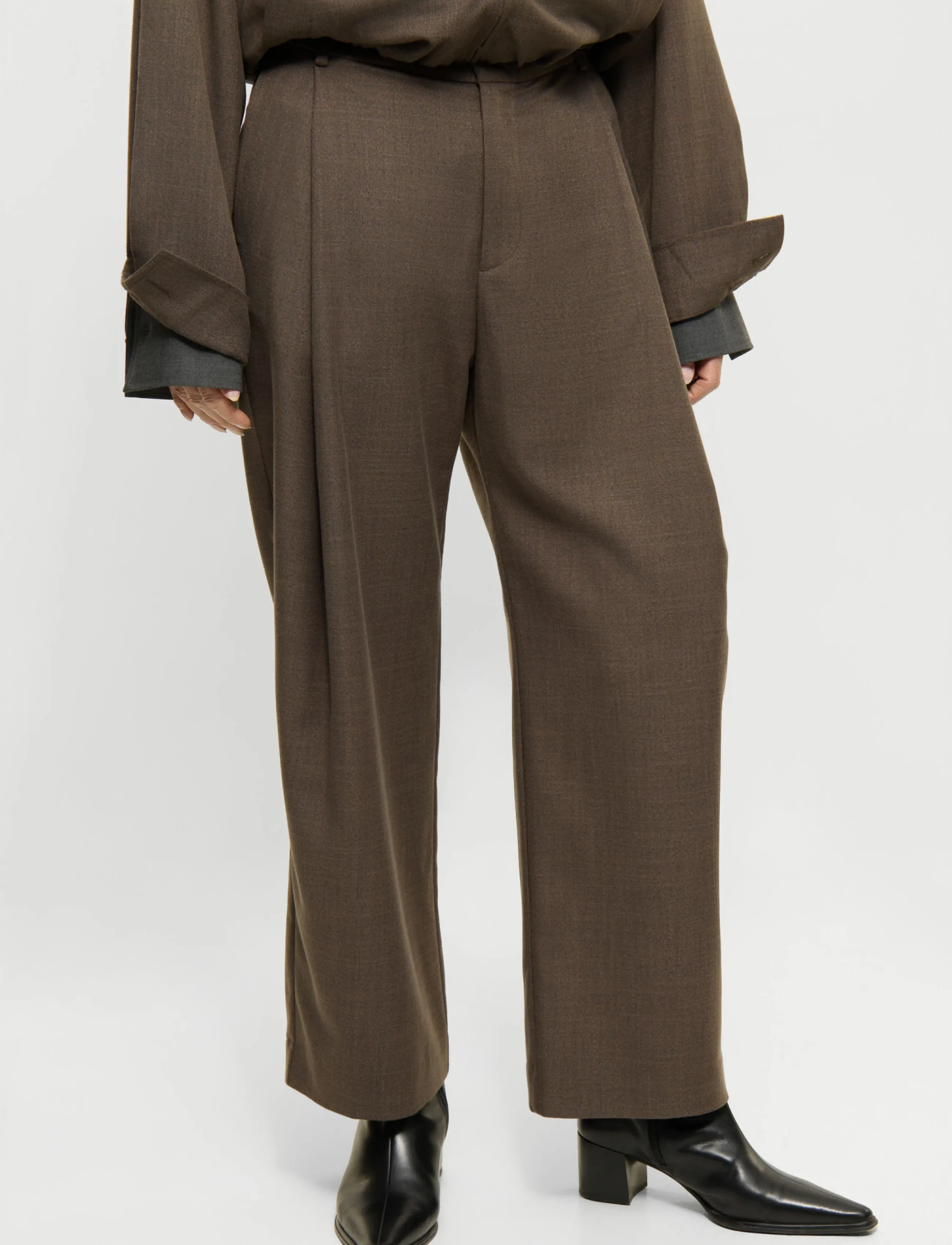 ELVINE Admira - Bukser - BROWN MELANGE / brown