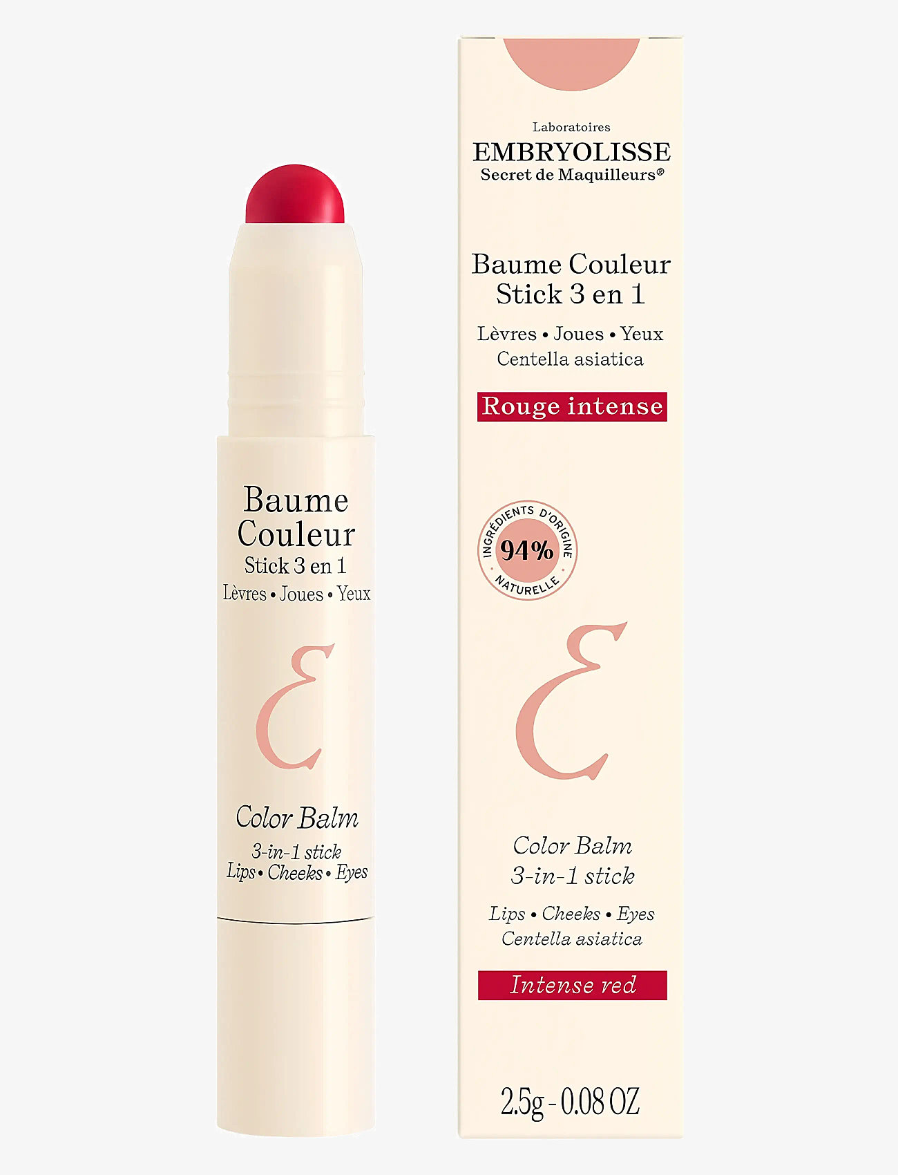 Embryolisse - Color Balm 3-In-1 Stick Intense Red - huulirasvat - red - 0
