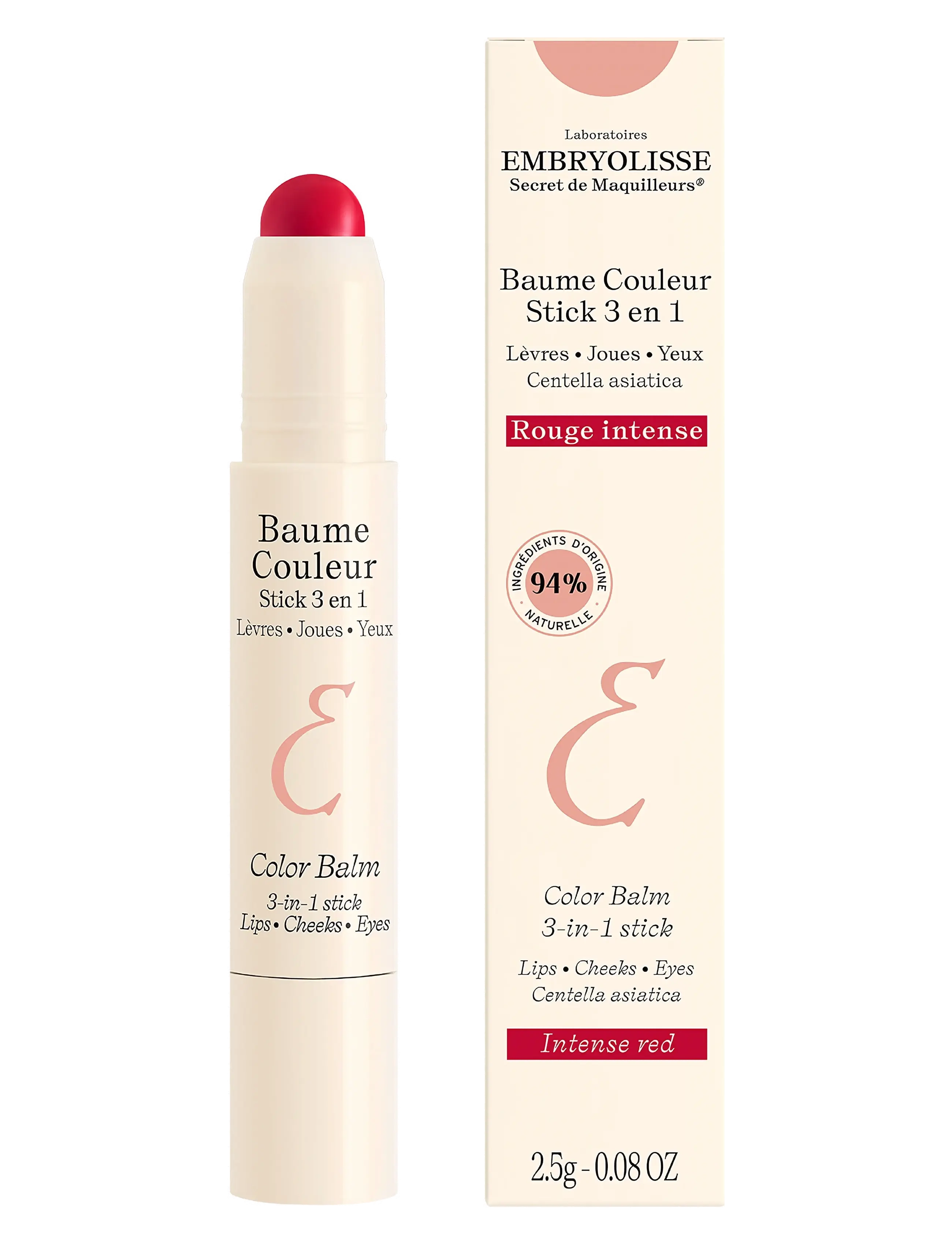 Embryolisse Color Balm 3-In-1 Stick Intense Red - Læbeprodukter - RED / red