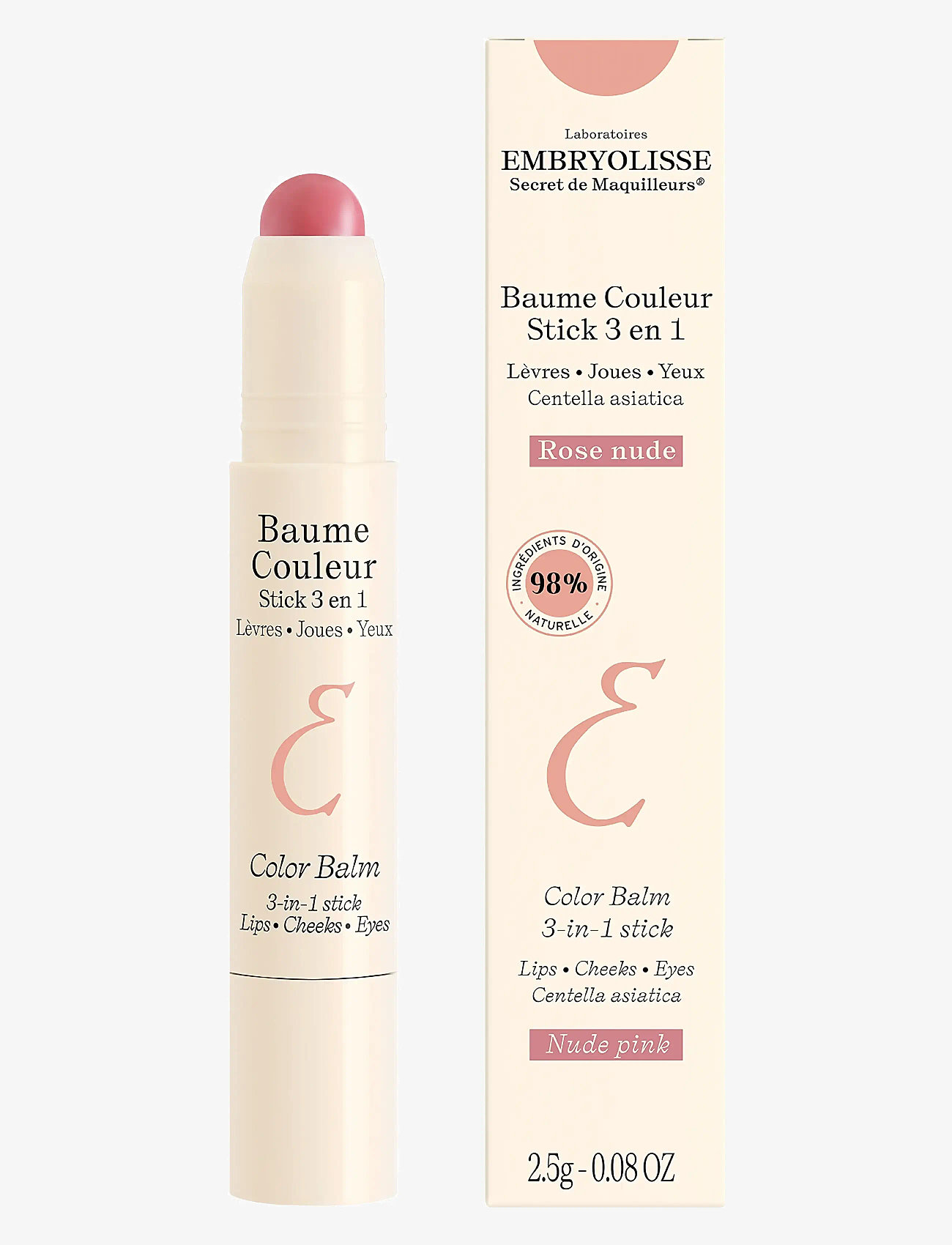 Embryolisse - Color Balm 3-in-1 Stick 2,5G - läppbalsam - nude pink - 1