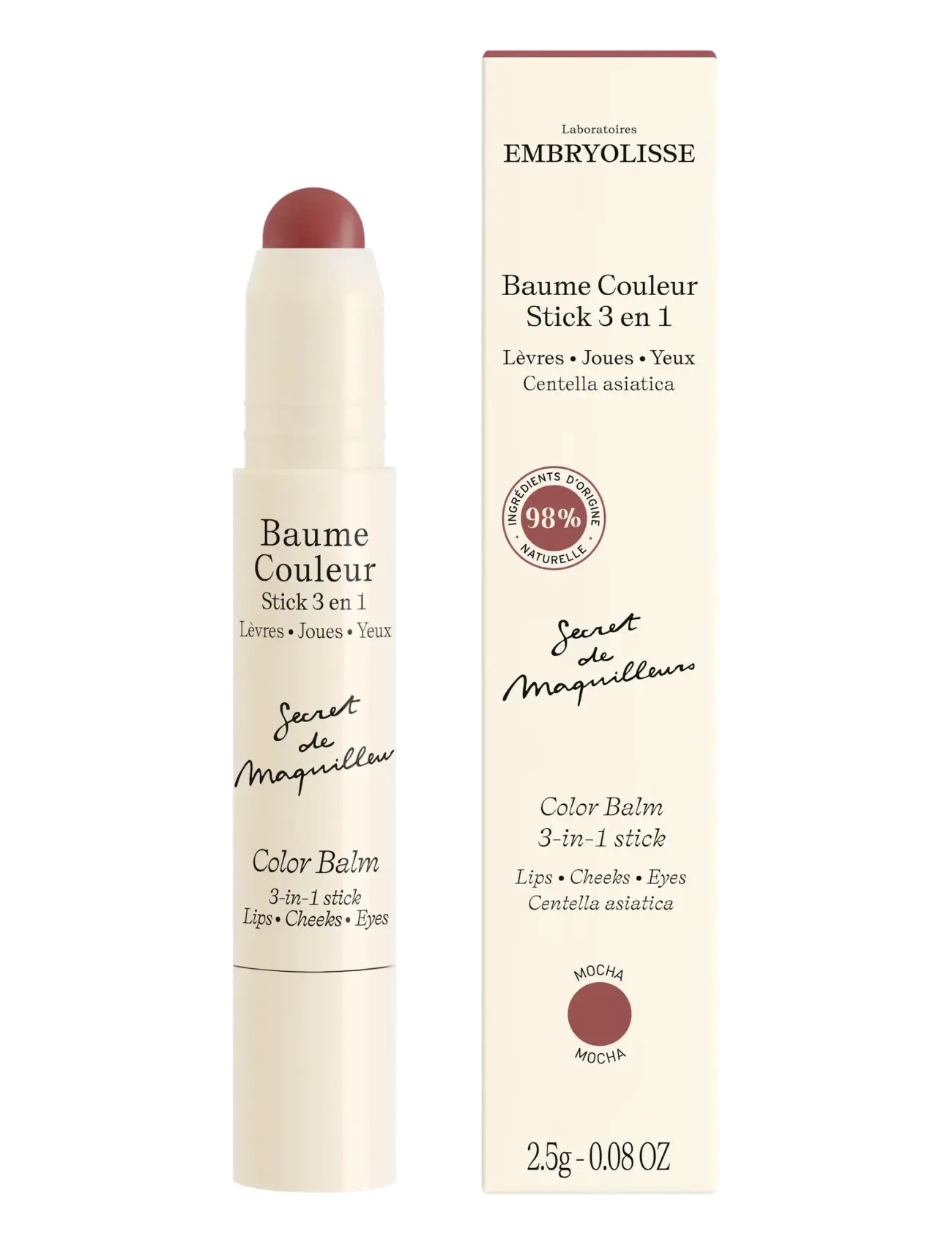 Embryolisse Color Balm 3-In-1 Stick, Læbepomade, Brun, Str: 2.5 G
