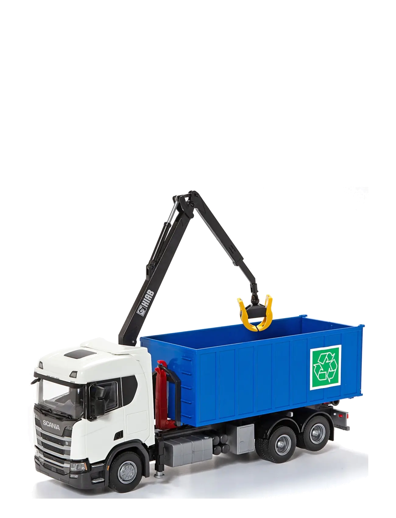 EMEK Scania Recycle Truck W Crane, White, Børn, Garbage Trucks, Blå, Str: ONE SIZE