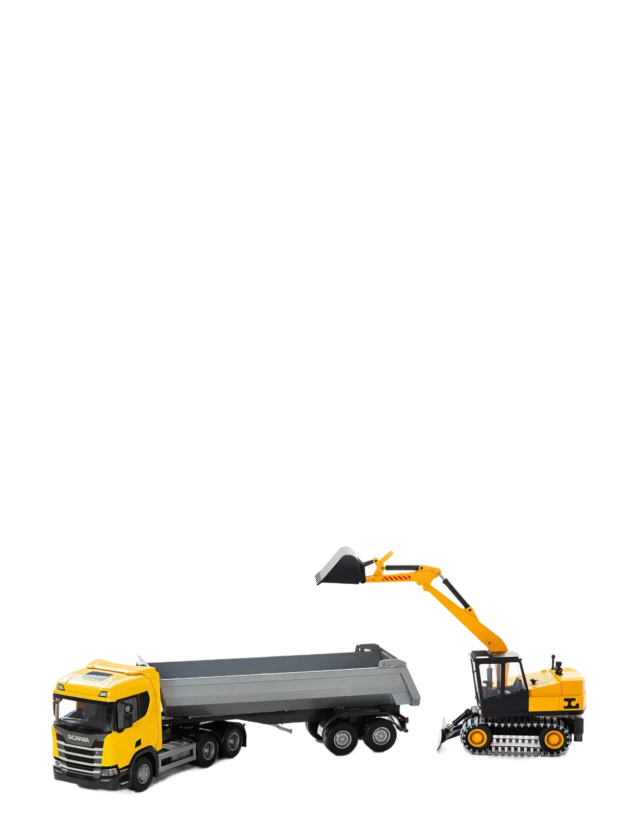EMEK Tippbil Lyftkran Scania 1:25, Børn, Construction Cars, Gul, Str: ONE SIZE