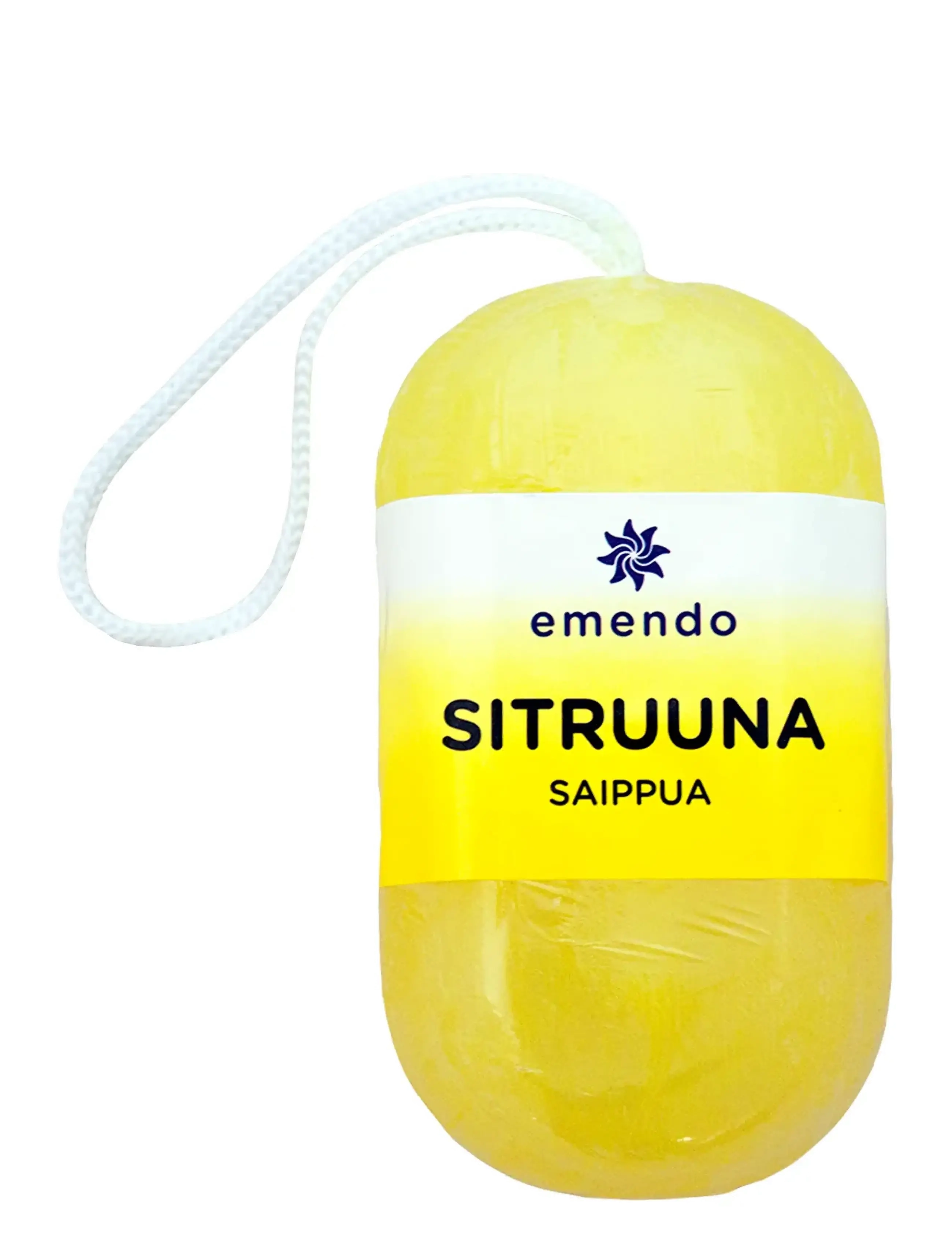 Emendo Lemon Soap With Rope 180 G, Sæbestykke, Gul, Str: 180 G