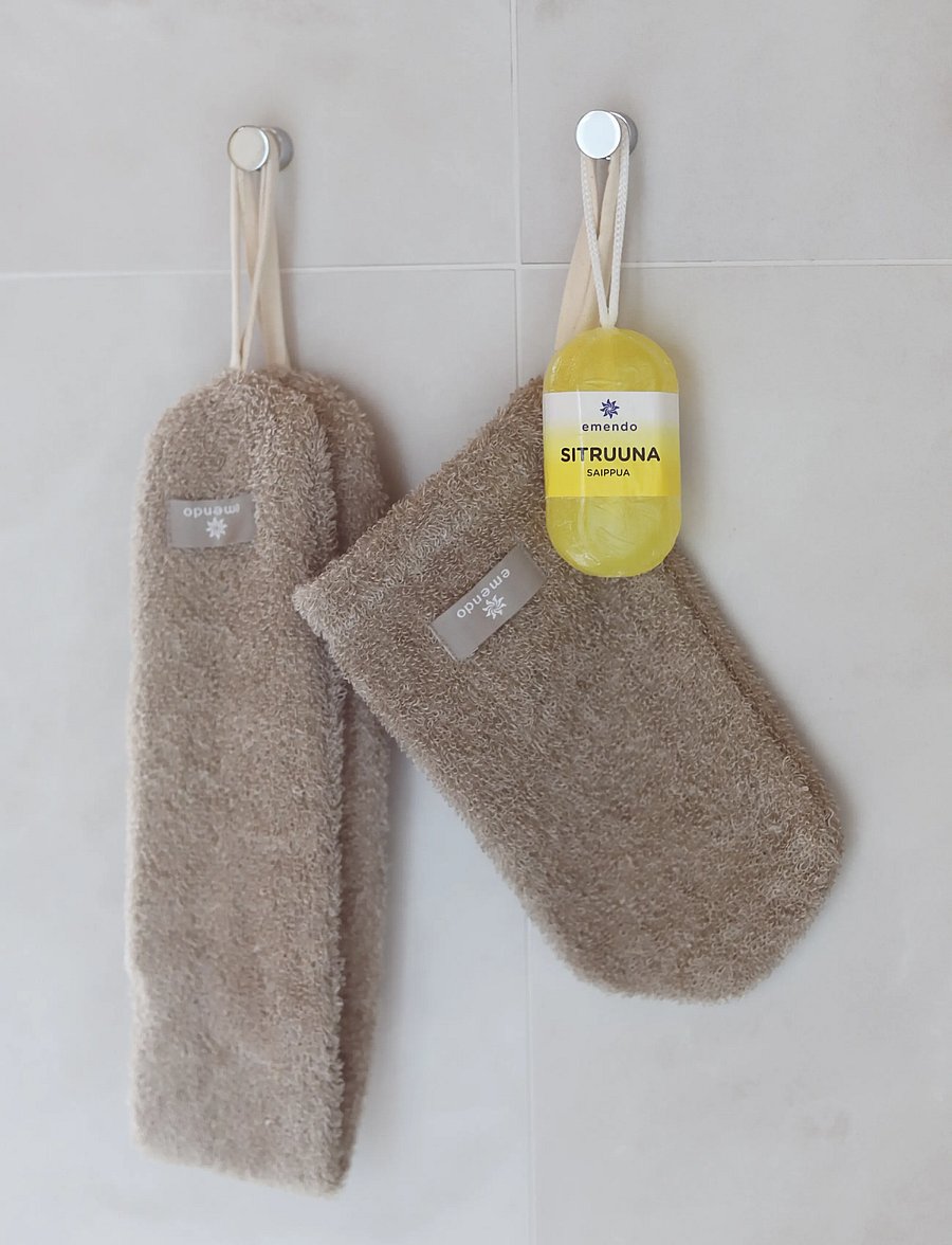 Emendo - Back scrubber - kehahooldus sauna jaoks - brown - 0