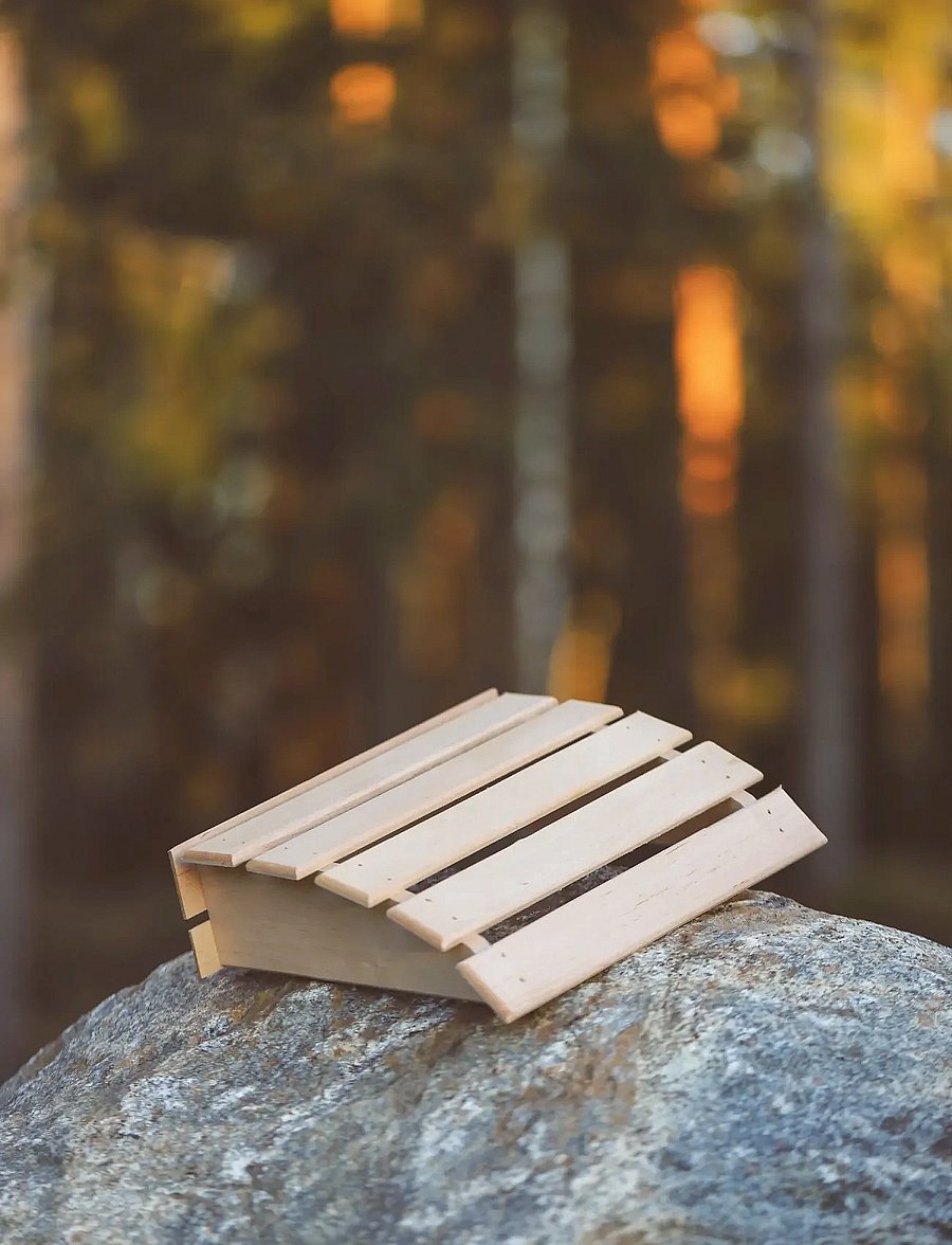 Emendo - Wooden head rest - tilbehør til sauna - beige - 0