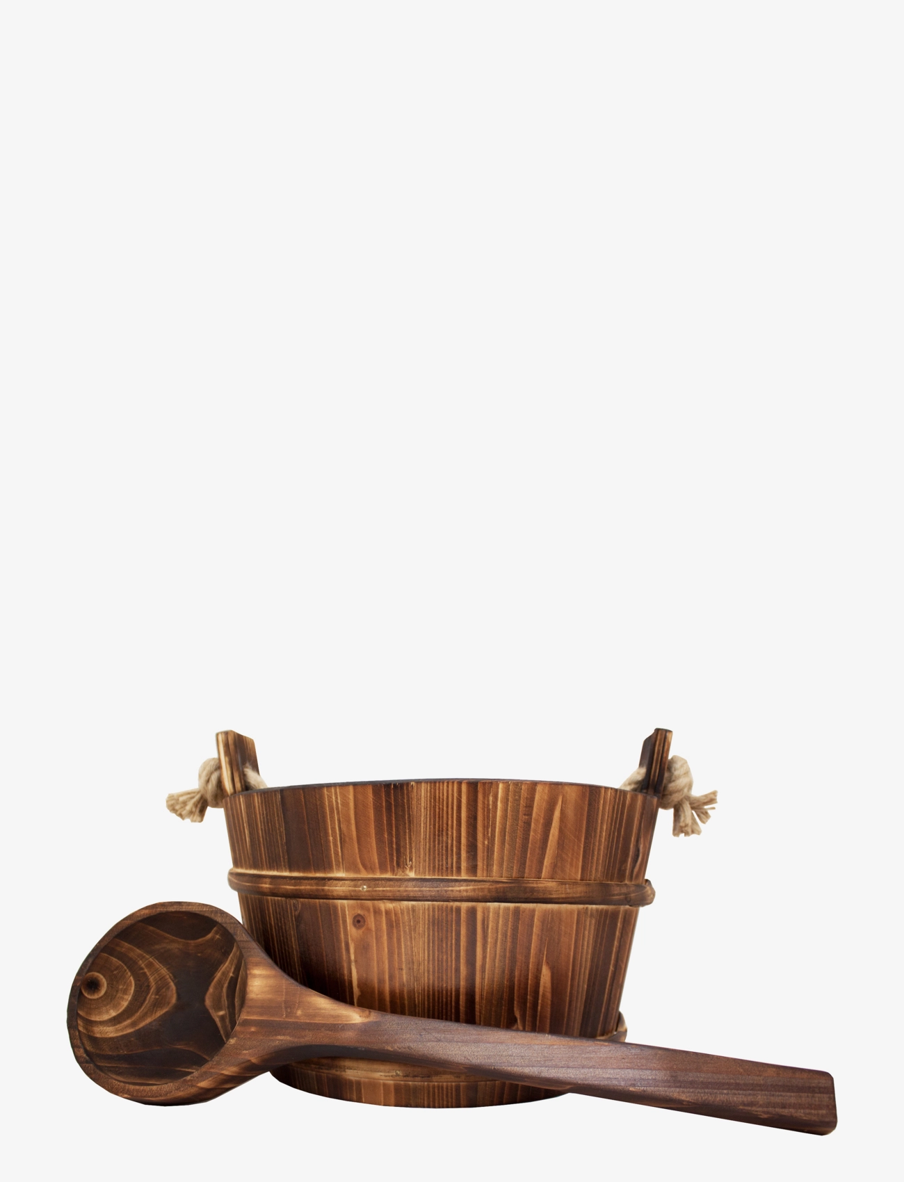 Emendo Bucket with a rope + ladle - Bastu Hinkar &  Skopor - BROWN / clear