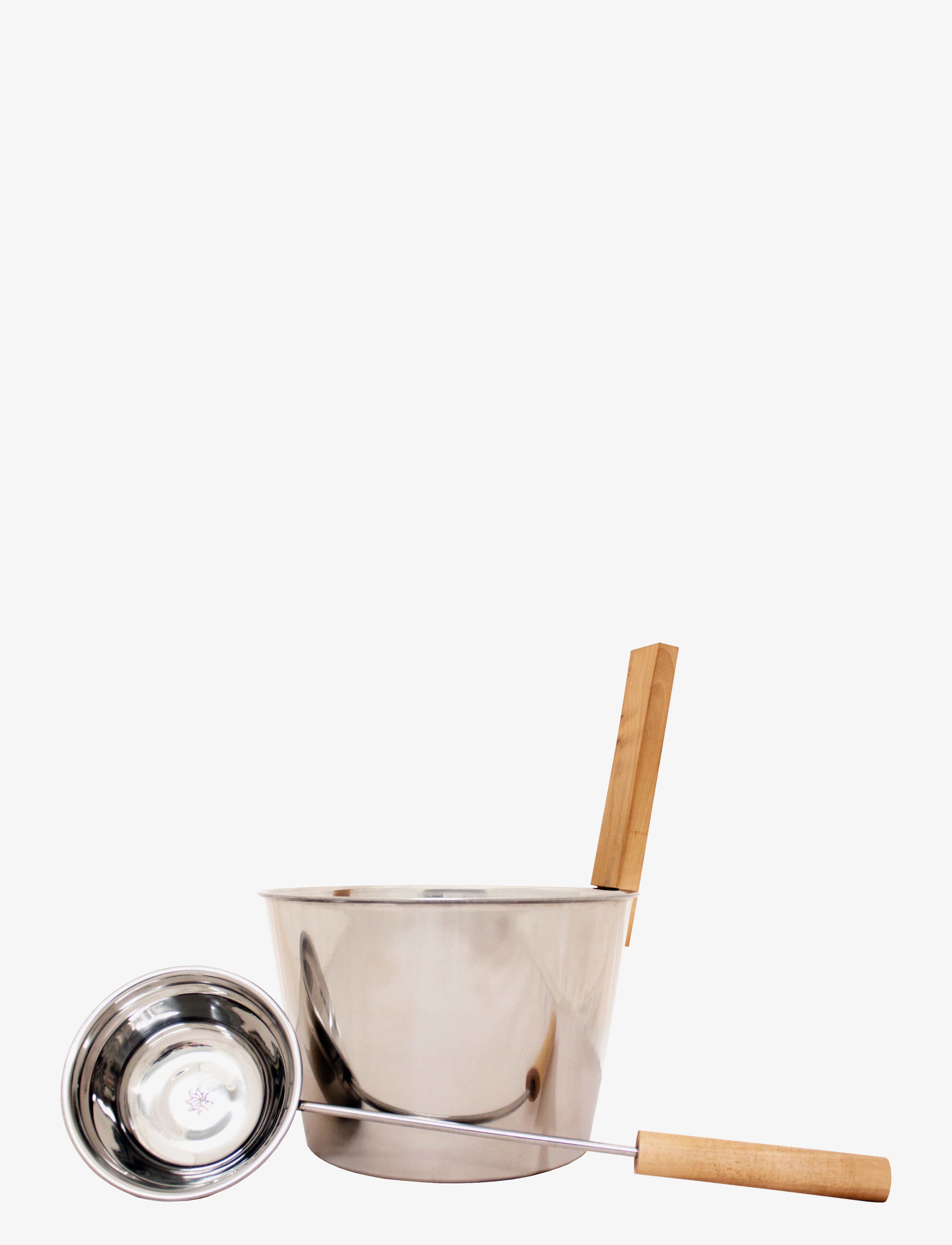Emendo Sauna bucket + ladle, steel - Bastu - STEEL / clear