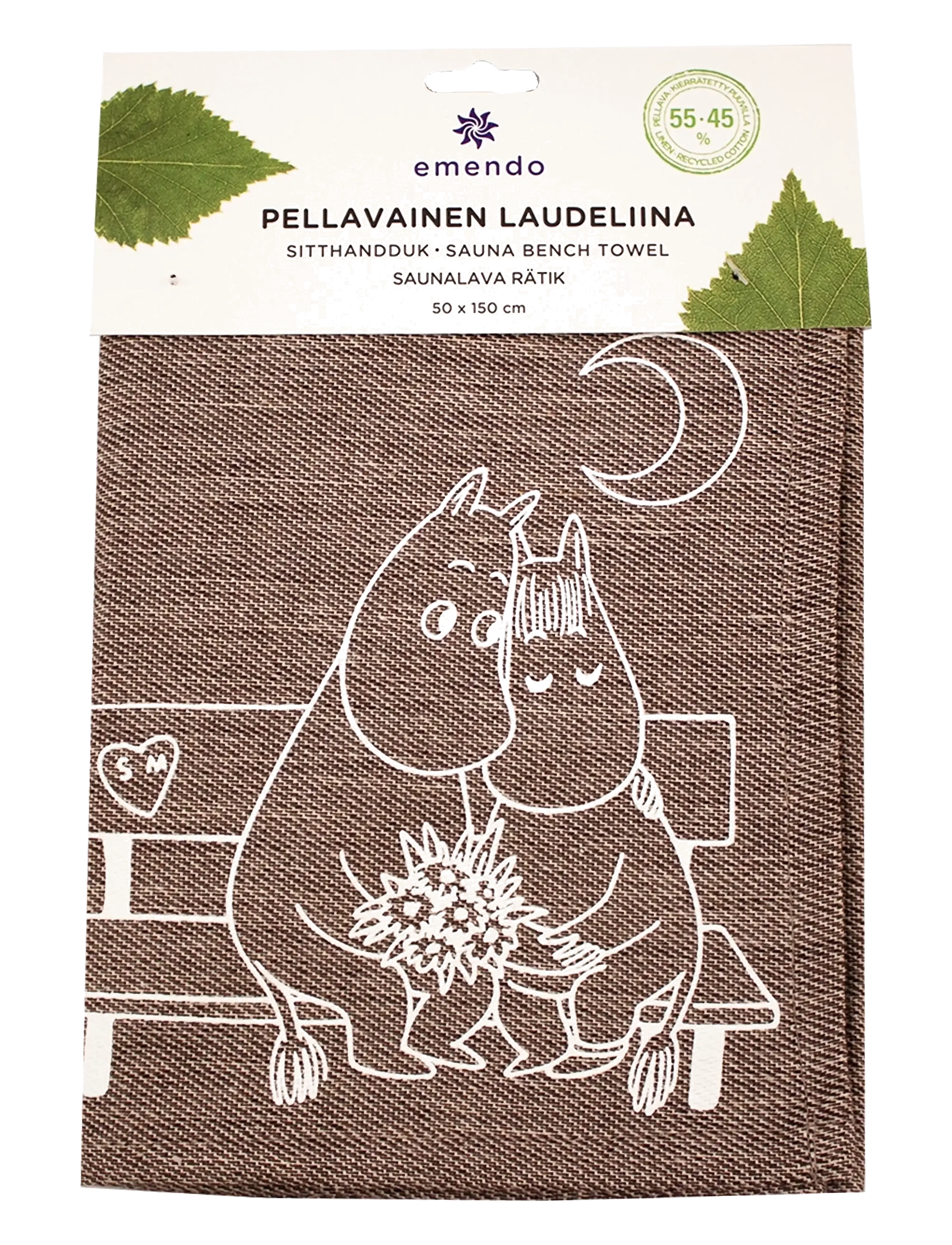Emendo Love Moomin bench towel 50 x 150 cm - Baðherbergi - BROWN / brown