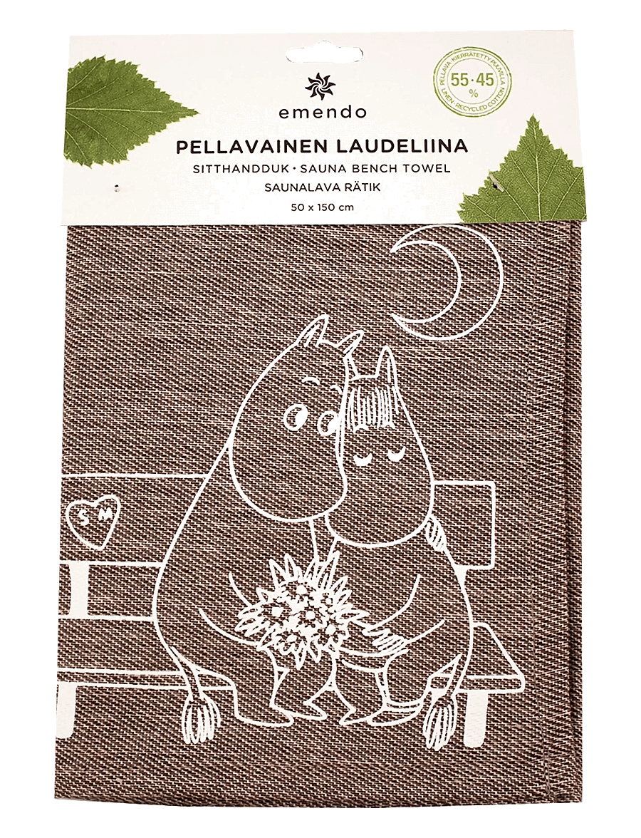 Emendo - Love Moomin bench towel 50 x 150 cm - saunatarvikud - brown - 0