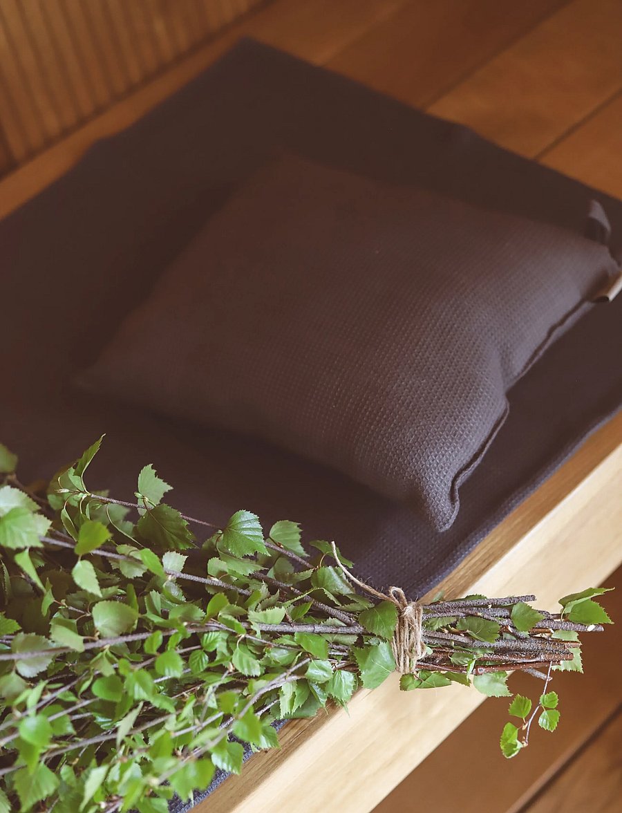 Emendo - Sauna Bench towel, dark grey waffle 50 x 150 cm - saunatarvikud - grey - 0