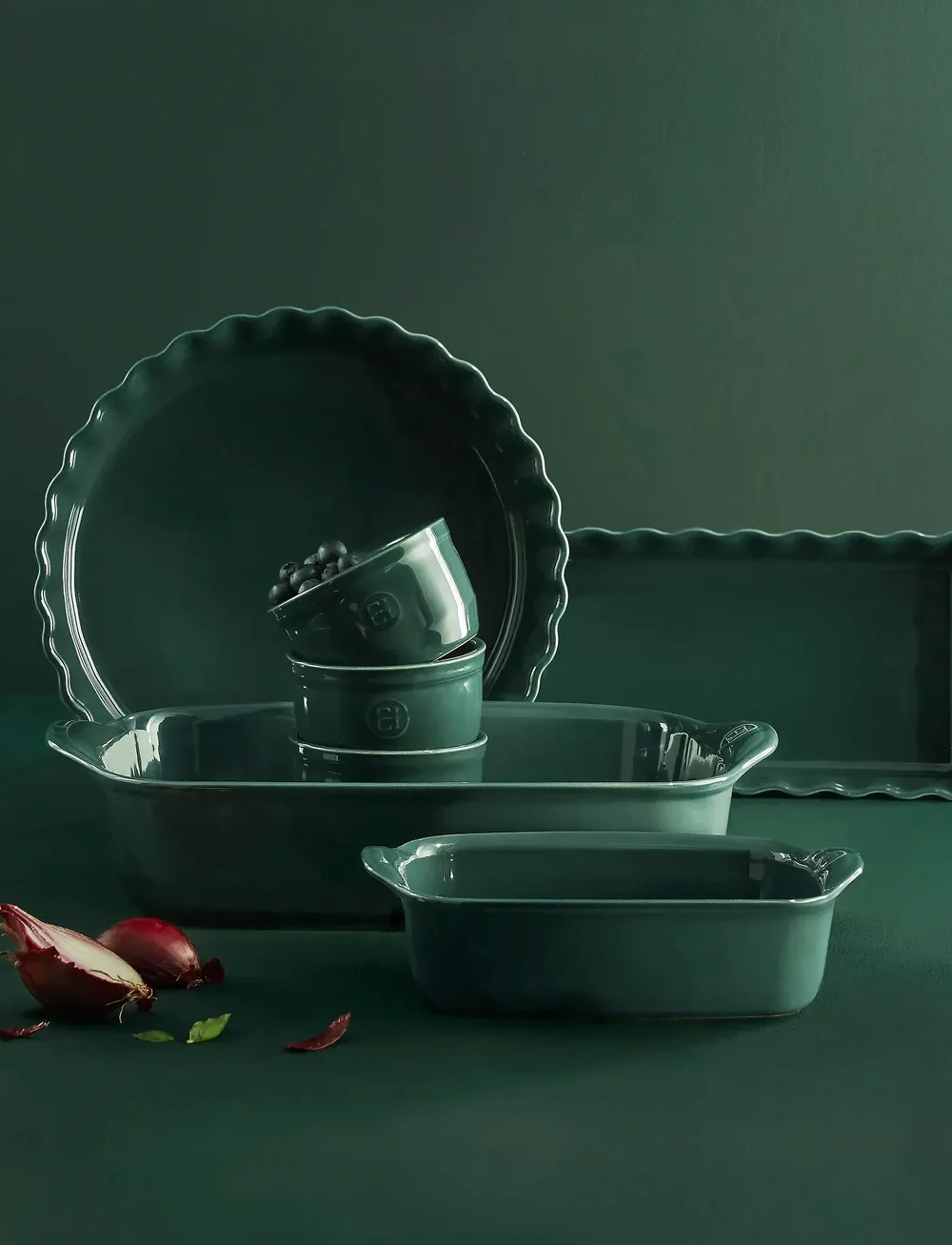 Emile Henry - Deep Flan Dish - 28 cm - kuchenformen - petrol - 3