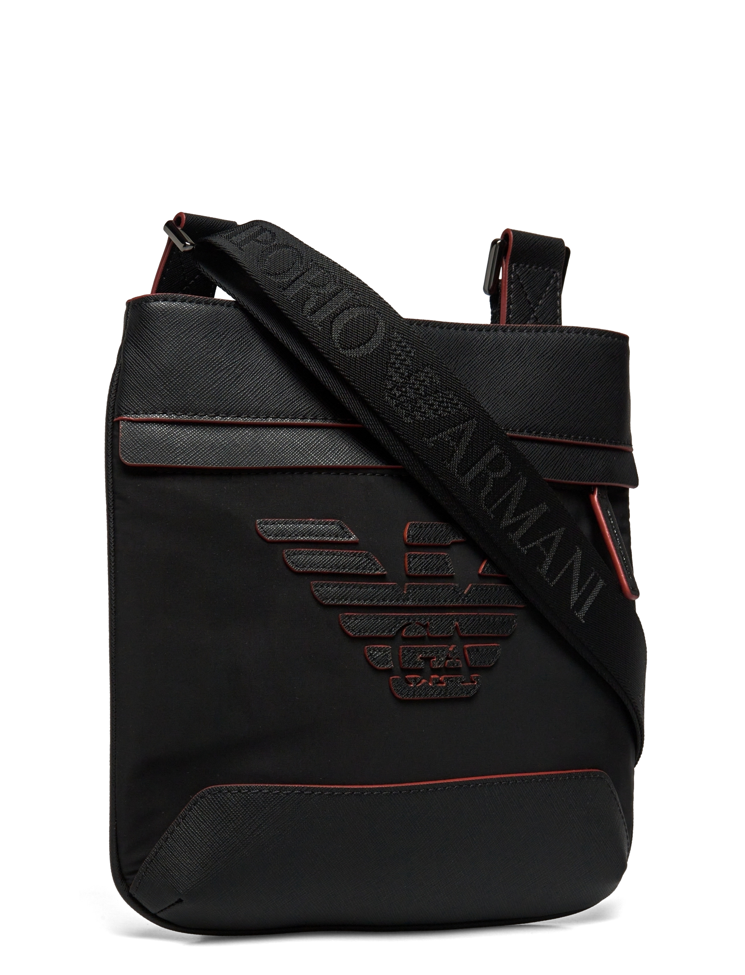 Emporio Armani - MESSENGER BAG - black/orange detail - 2