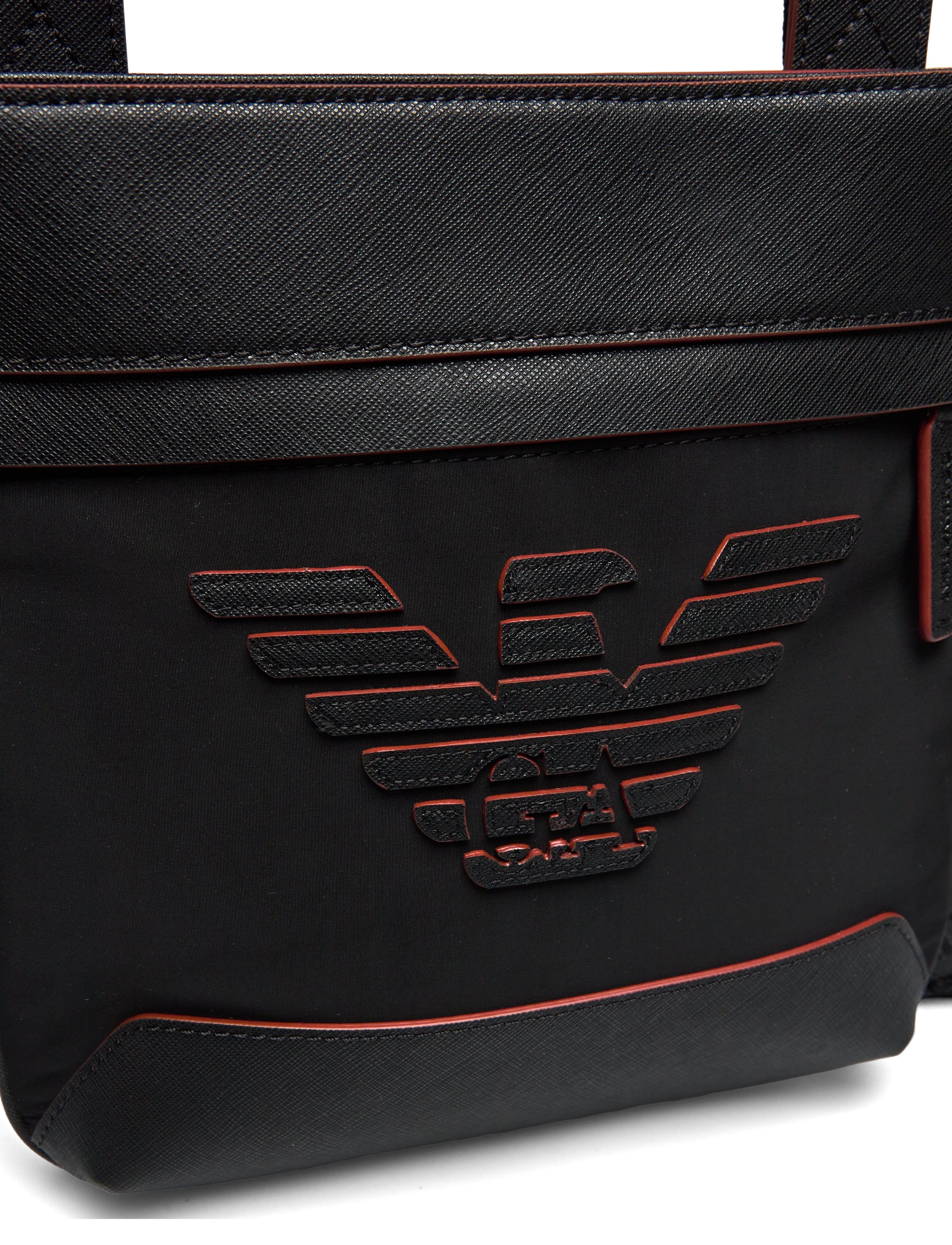 Emporio Armani - MESSENGER BAG - black/orange detail - 3