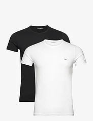 Emporio Armani - MEN'S KNIT 2-PACK T-SHIRT - kortärmade t-shirts - 07620-bianco/nero - 0
