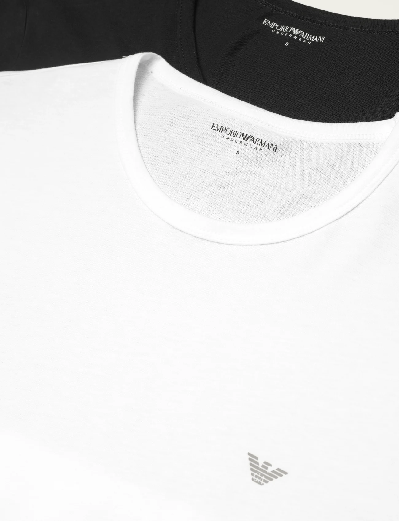 Emporio Armani - MEN'S KNIT 2-PACK T-SHIRT - kortärmade t-shirts - 07620-bianco/nero - 1