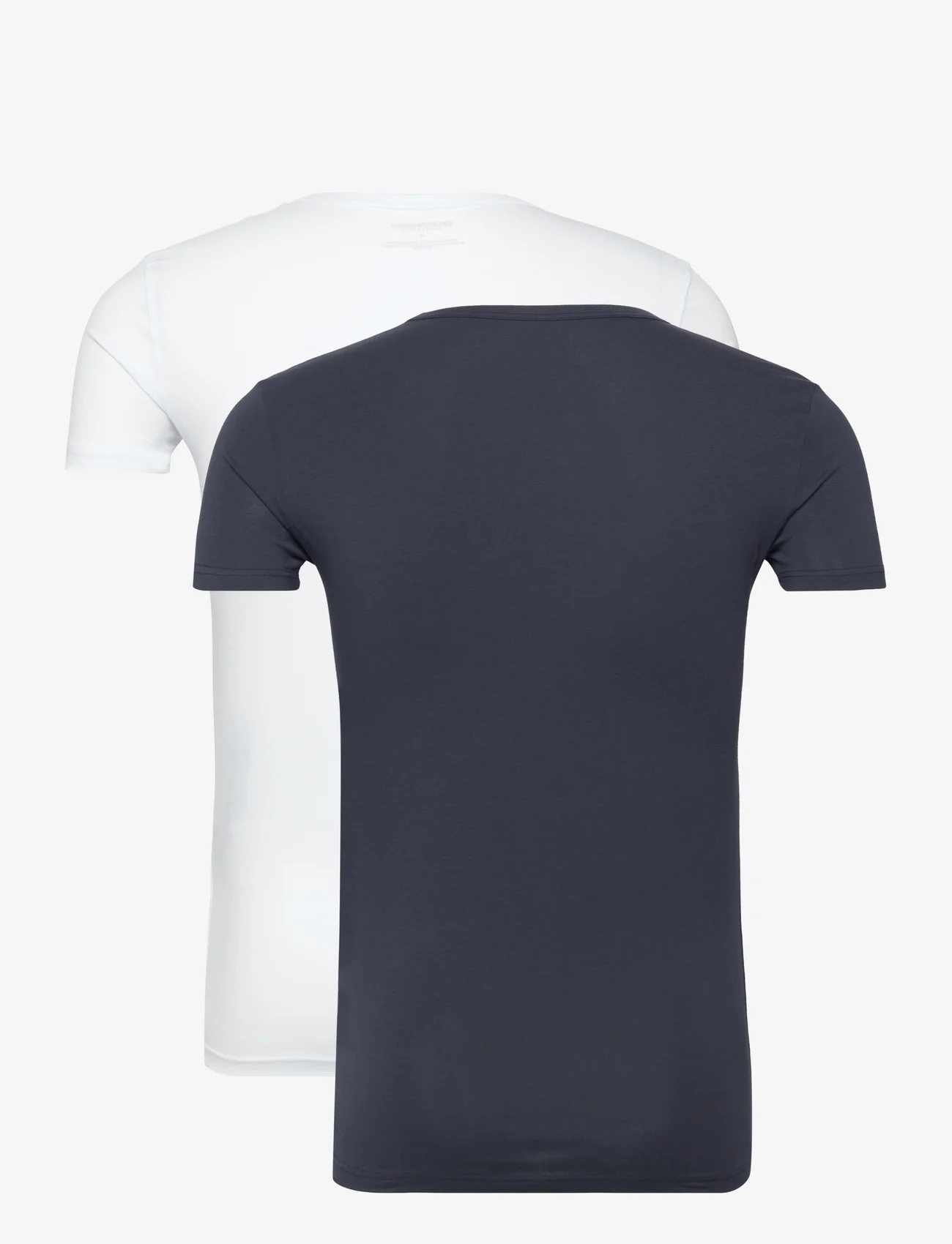 Emporio Armani - MENS KNIT 2PACK T-SHIRTS - basic t-shirts - 10410-bianco/marine - 1