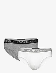 Emporio Armani - MEN'S KNIT 2-PACK BRIEF - mažiausios kainos - 14149-gri.mel.medio/bianco - 0